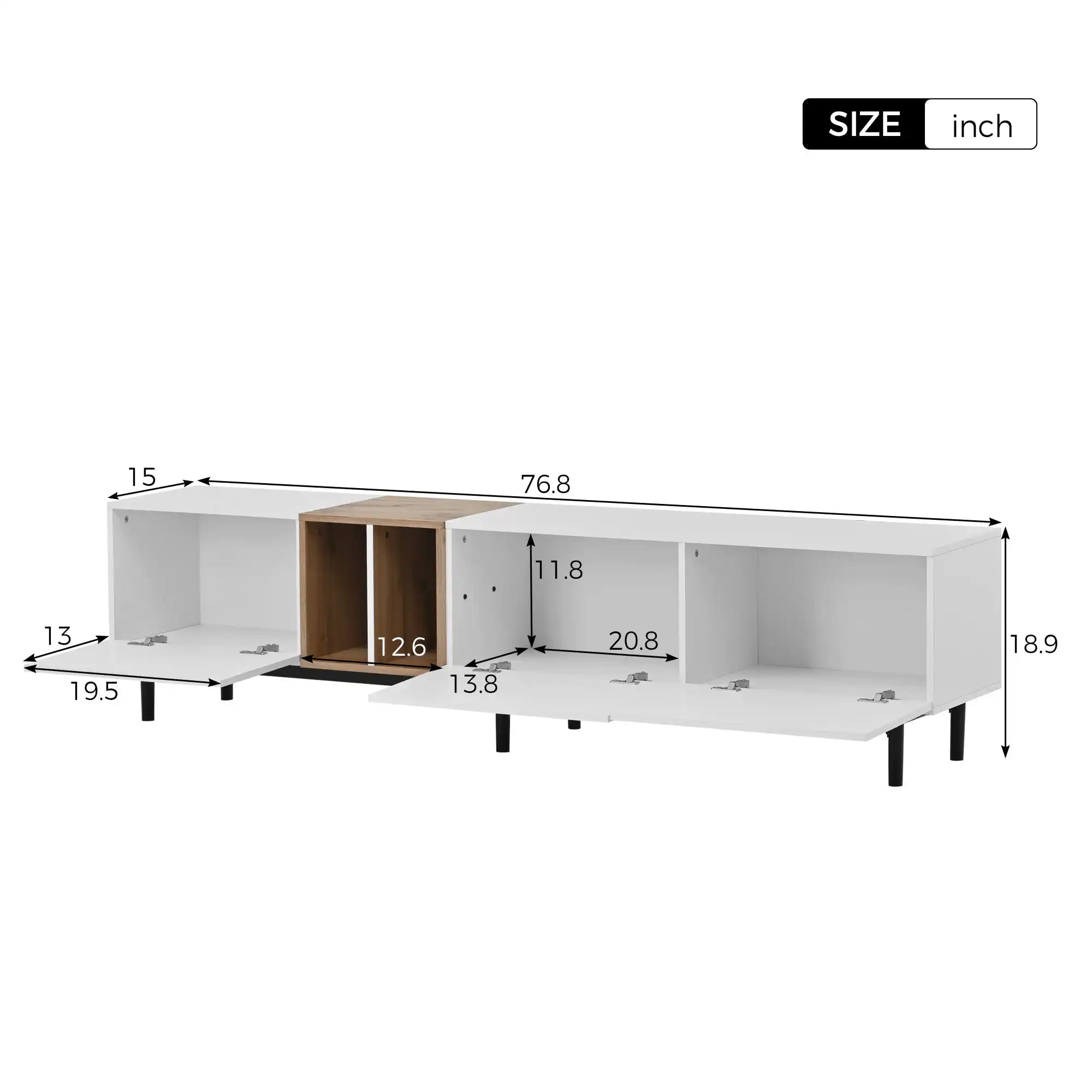 Modern TV Stand 70''with 3 Doors, Media Console Table, Entertainment Center with Large Storage Cabinet - Best Buy Furniture