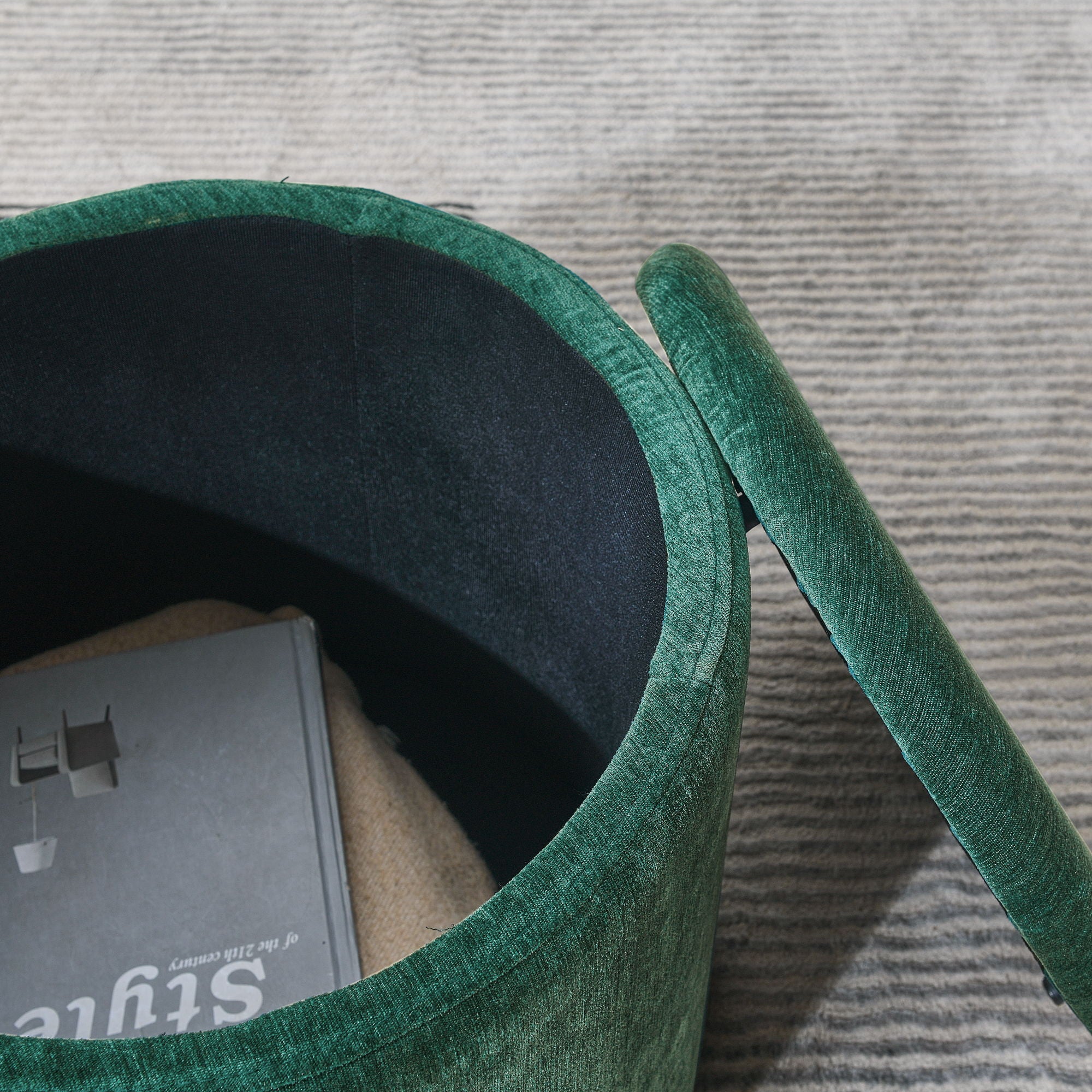 Classic 2 Piece Round Storage Ottoman Set With Drum Shaped Stool - Best Buy Furniture