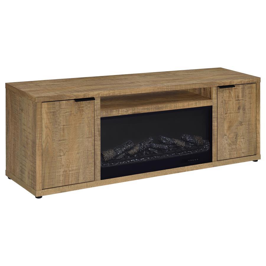 Fuller - 60" 2-Door TV Stand Fireplace Media Console - Mango - Best Buy Furniture