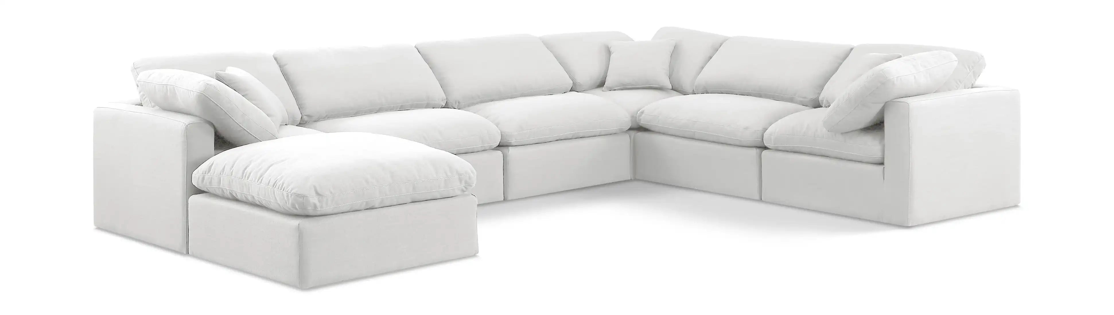 Indulge - Linen 7 Piece Modular Sectional - White - Best Buy Furniture