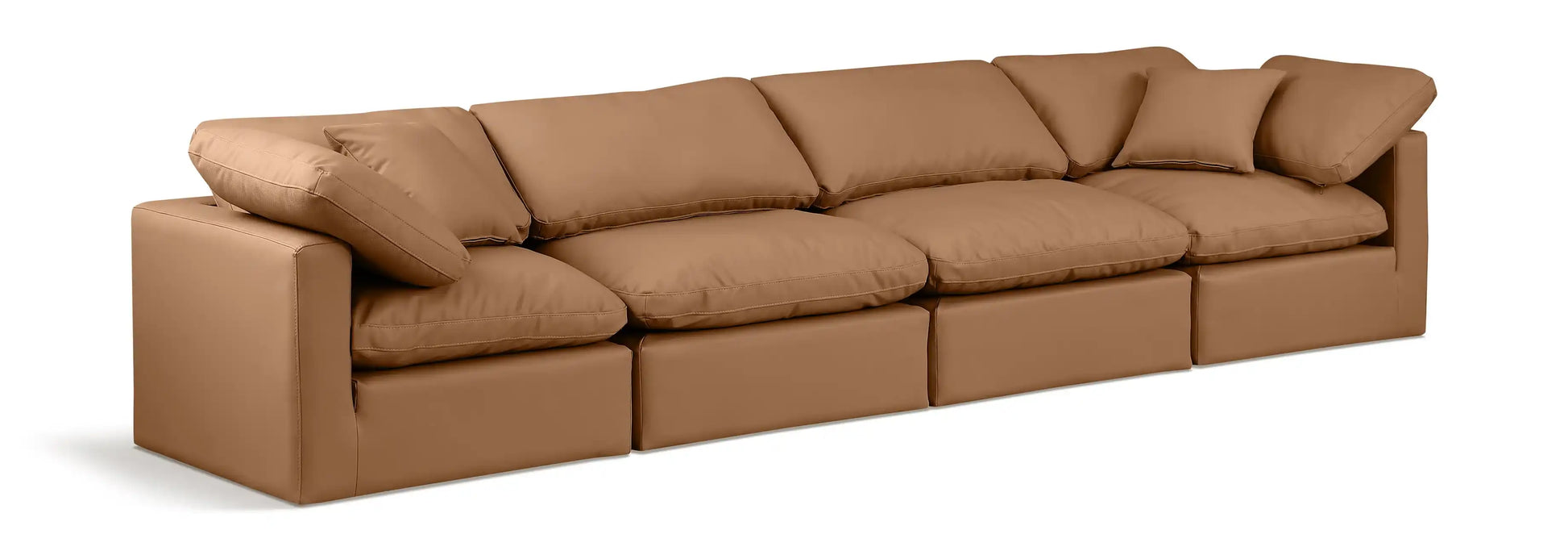 Indulge - Faux Leather 4 Seat Modular Sofa - Best Buy Furniture