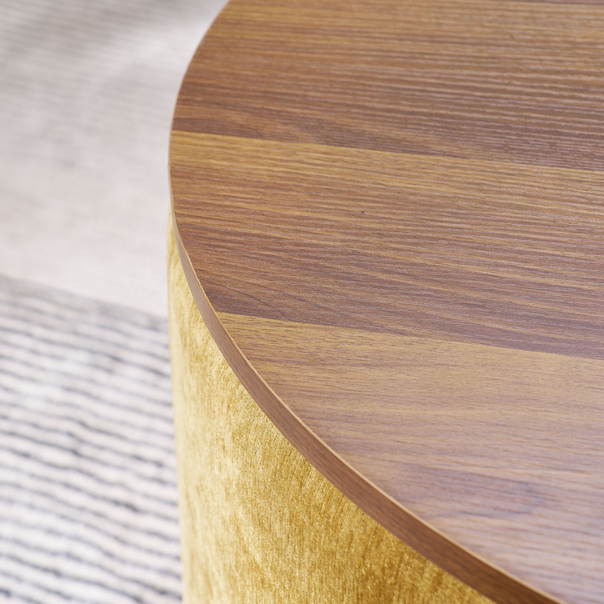 Classic 2 Piece Round Storage Ottoman Set With Drum Shaped Stool - Best Buy Furniture