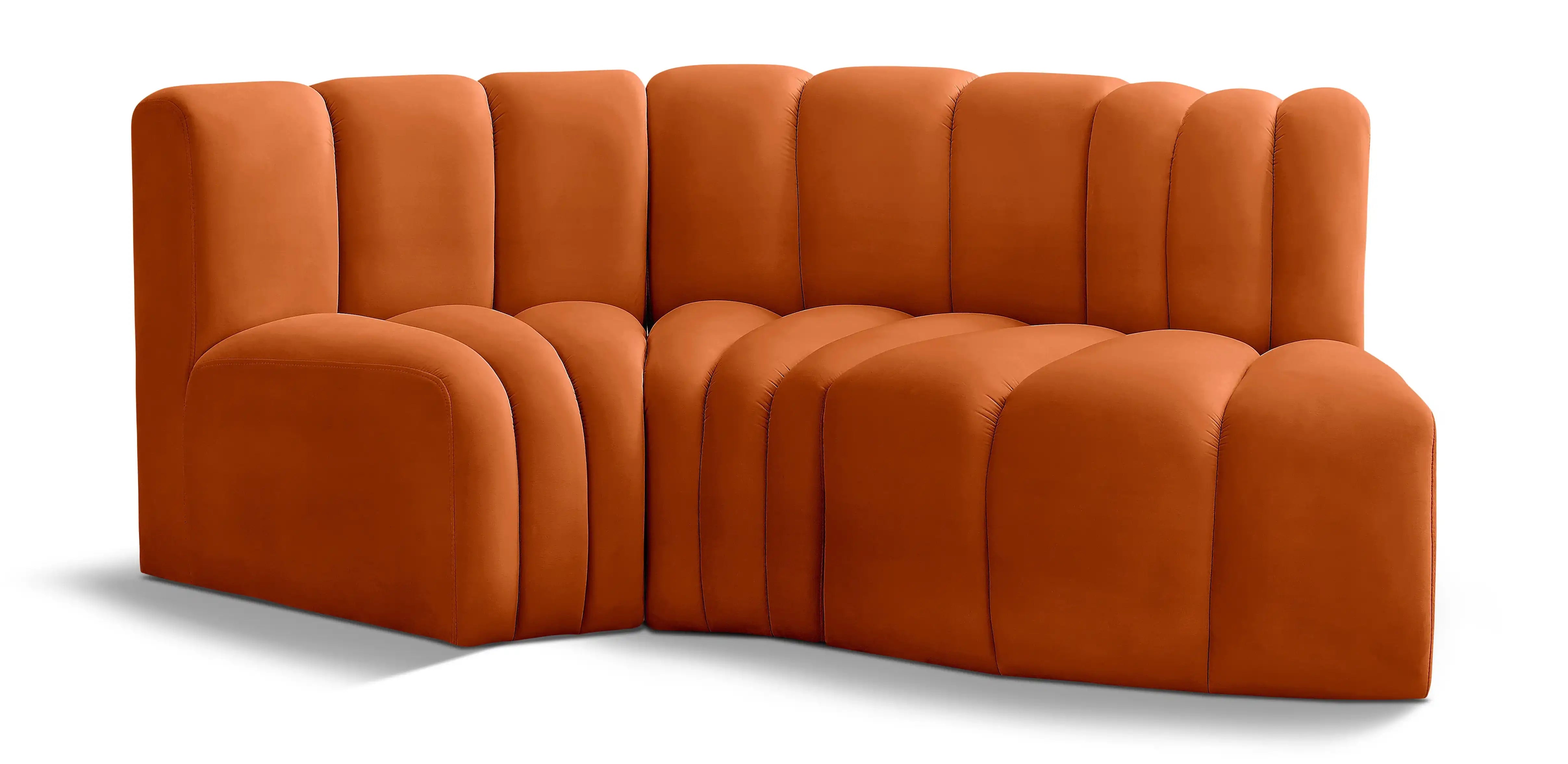 Arc - Velvet 3 Piece Modular L-Shaped Sofa - Best Buy Furniture
