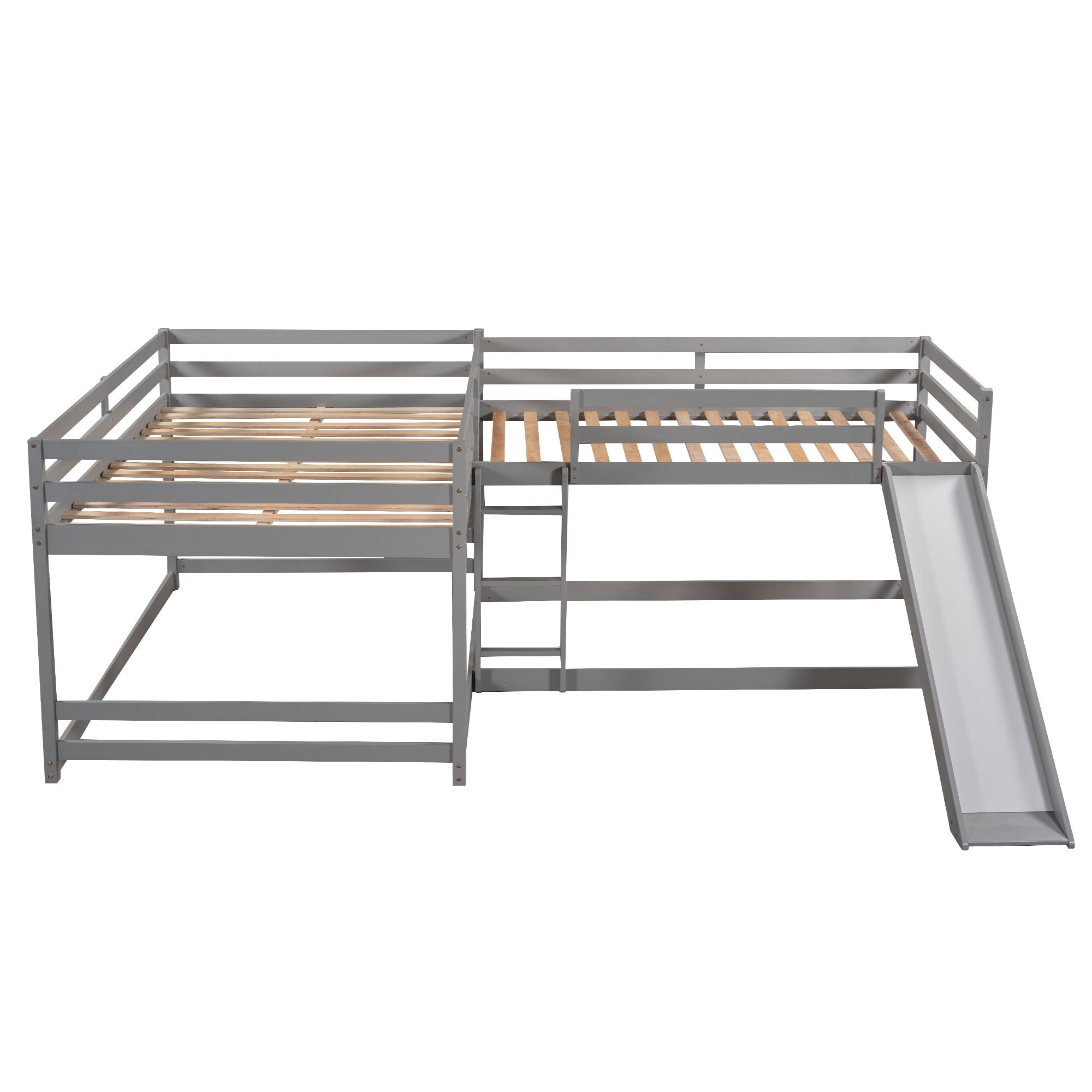 L-Shaped Bunk Bed With Slide And Short Ladder - Best Buy Furniture