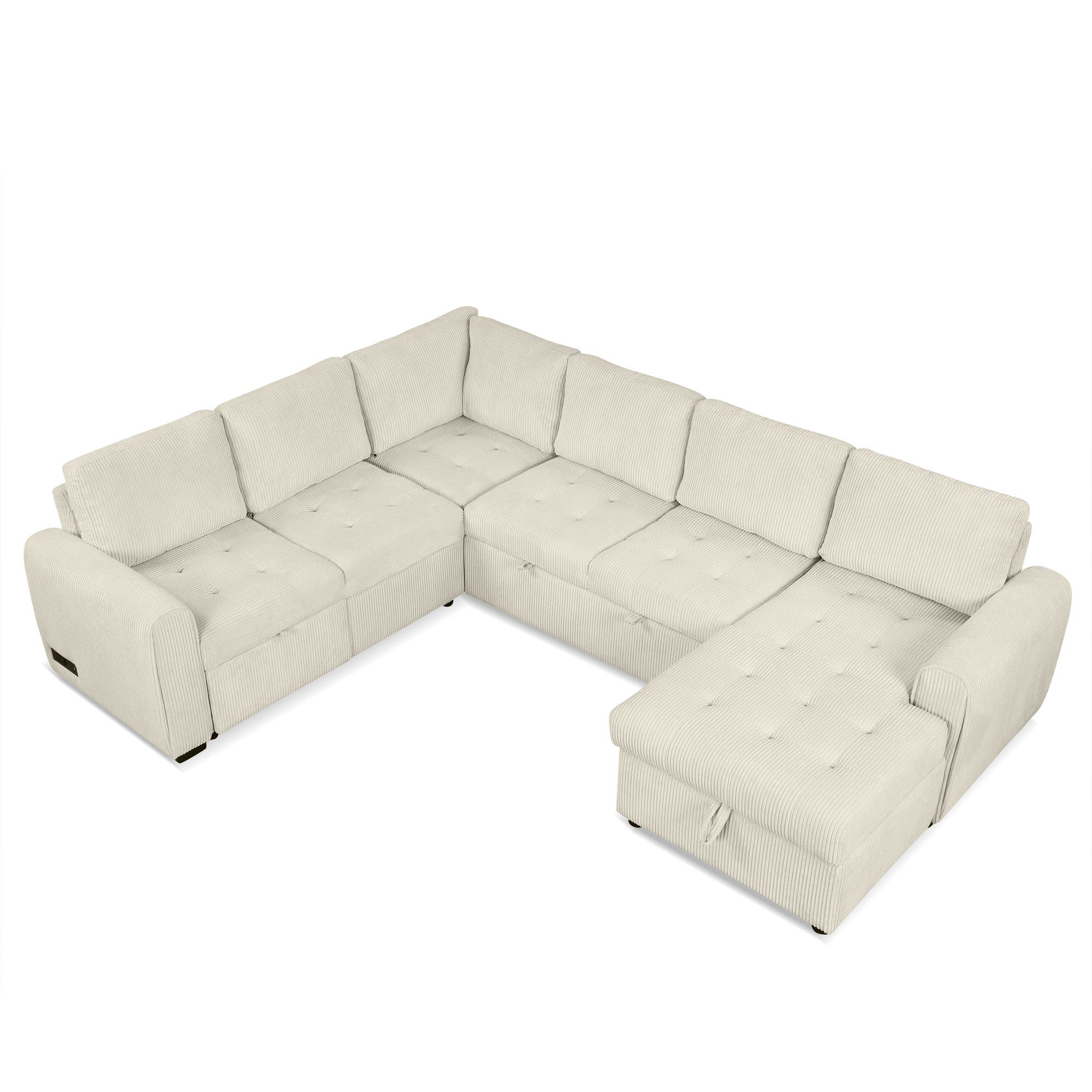 U-Shaped Sofa Sectional Sofa Pull-Out Sofa Bed With A Storage Chaise Lounge, Charging Devices For Living Room - Best Buy Furniture