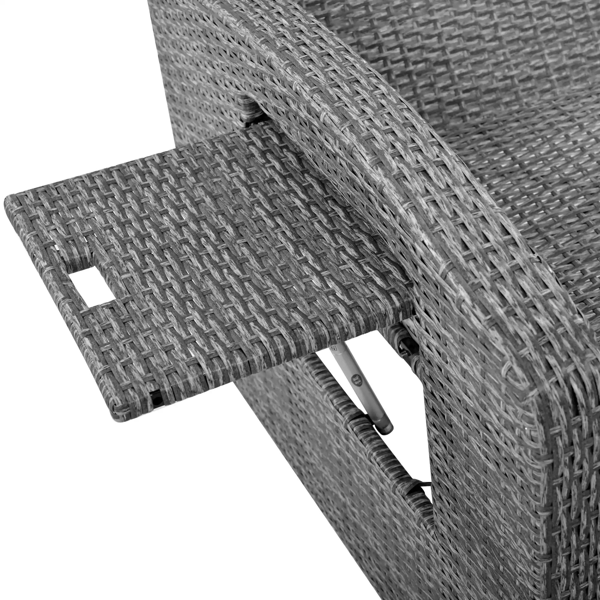 SunNest Wicker Rattan Double Chaise Lounge, 2-Person Reclining Daybed with Adjustable Back and Cushions - Best Buy Furniture