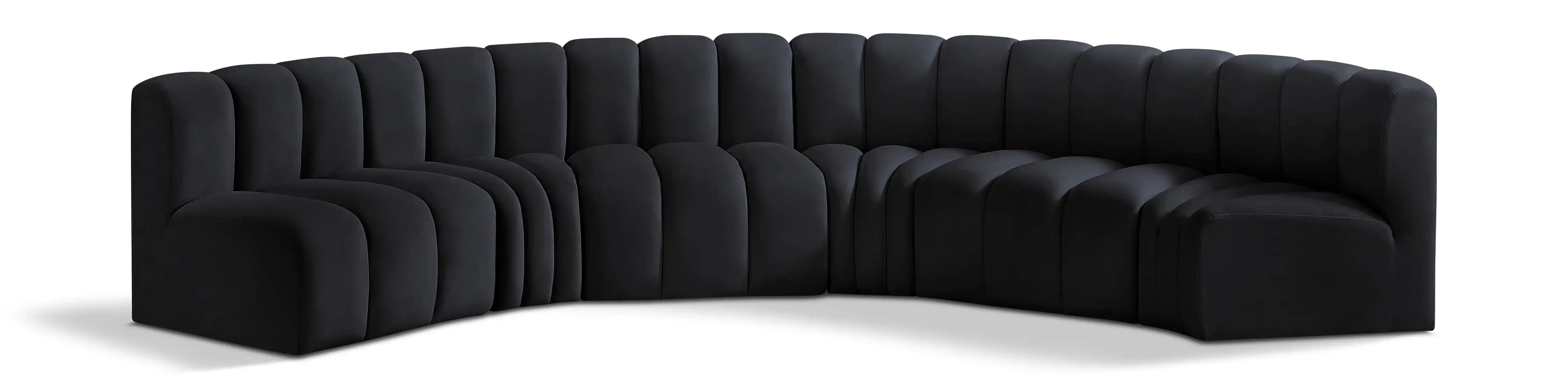 Arc - Velvet 6 Piece U-Shaped Modular Sofa - Best Buy Furniture