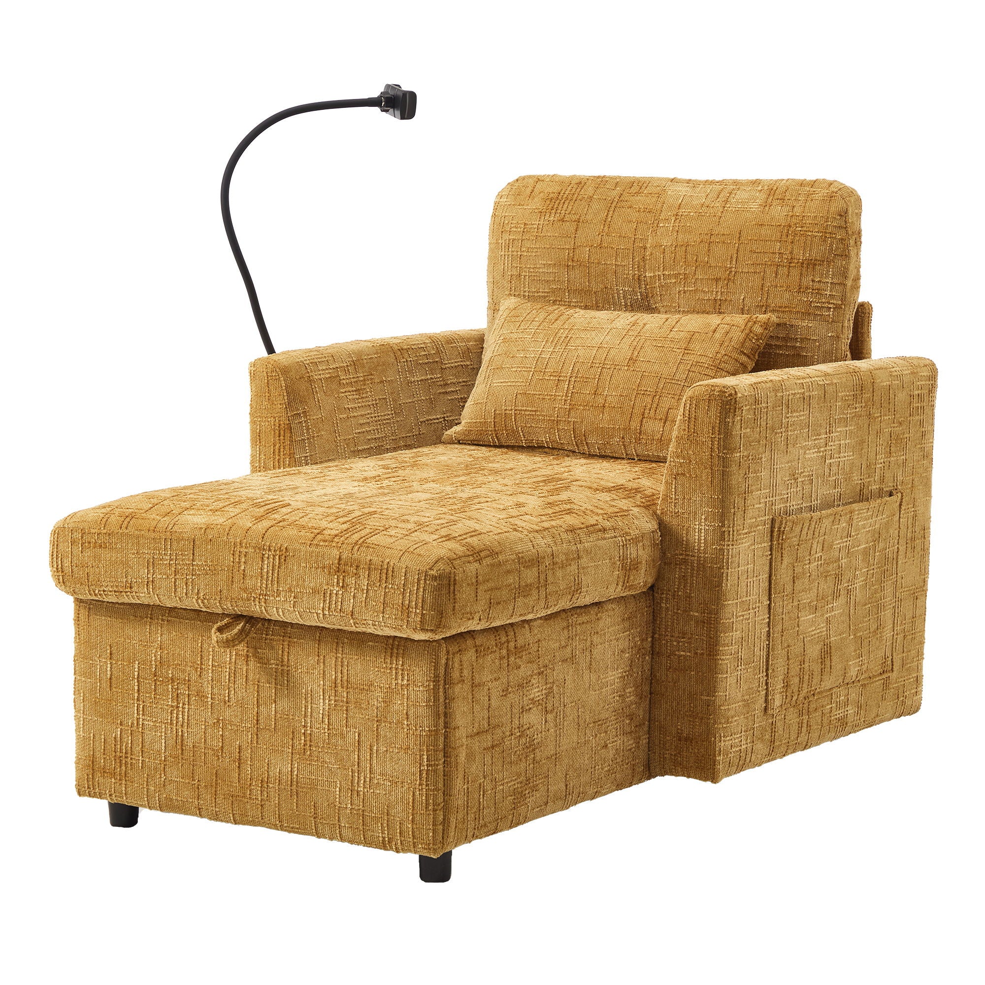 Multifunctional Chenille Recliner Sofa With Storage And Phone Bracket - Best Buy Furniture