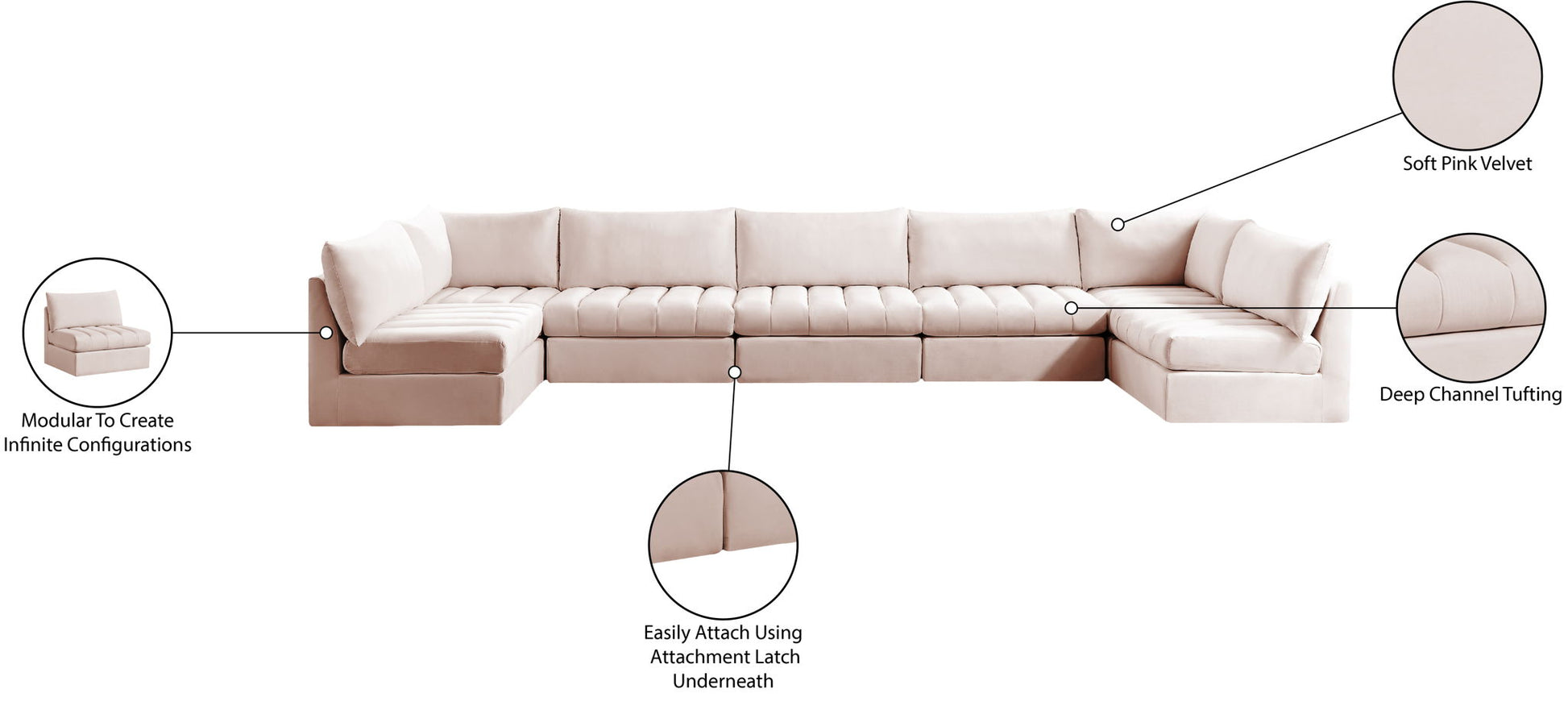 Jacob - Modular U-Shaped Sectional 7 Piece - Best Buy Furniture