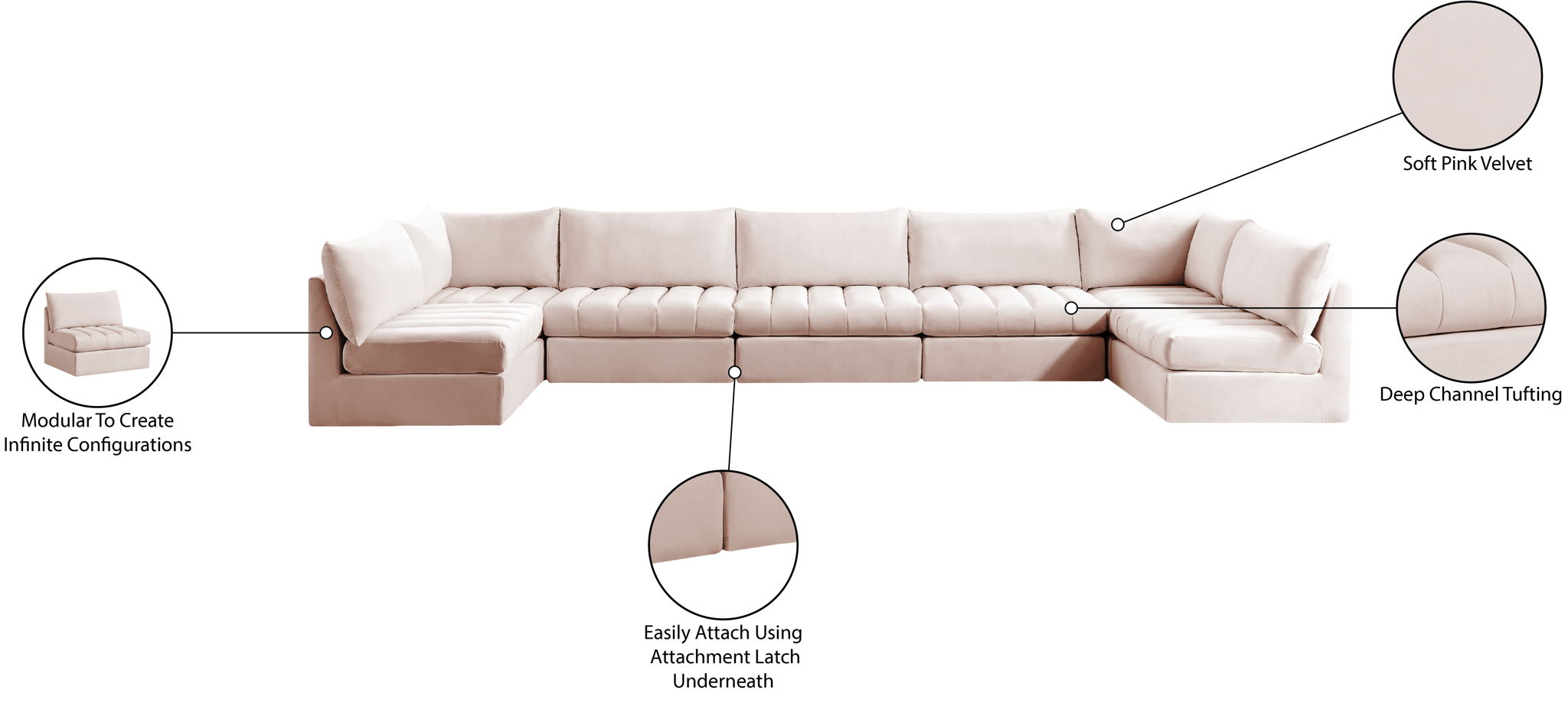 Jacob - Modular U-Shaped Sectional 7 Piece - Best Buy Furniture