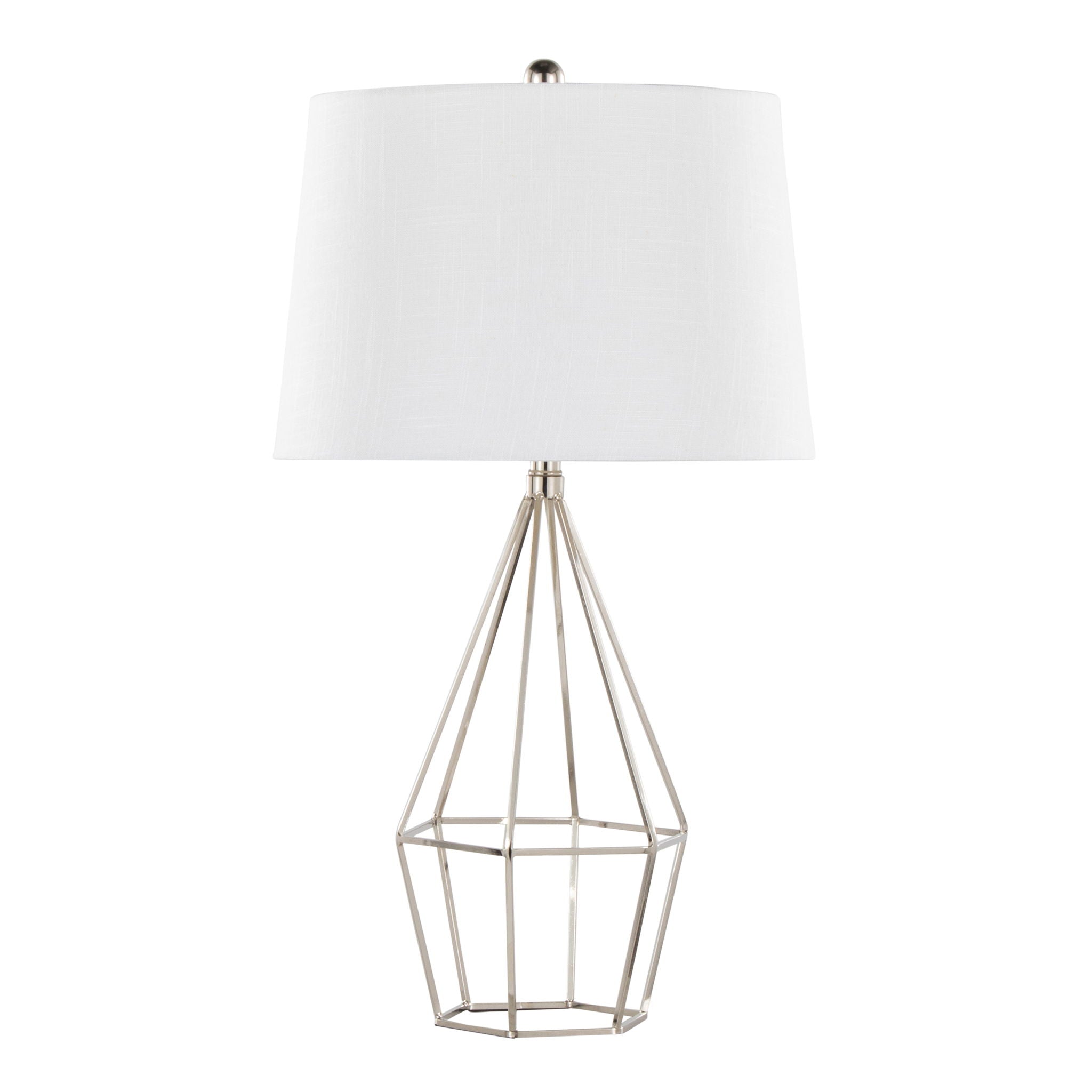 Diana - Contemporary Table Lamp (Set of 2) - Polished Nickel / Black Satin - Best Buy Furniture