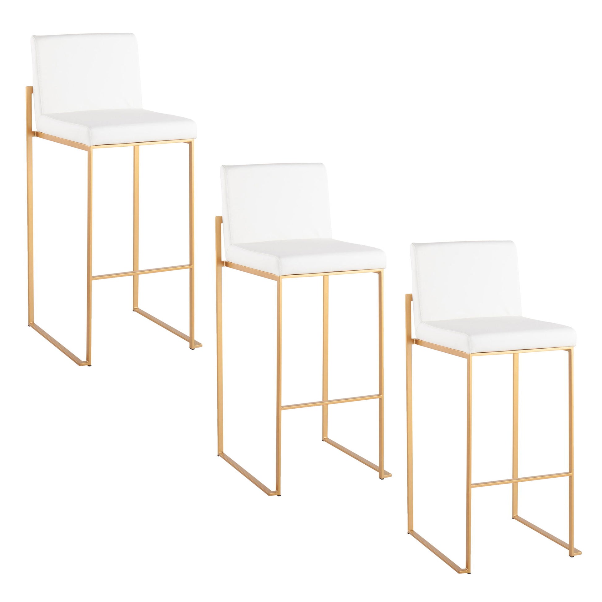 Fuji - Contemporary Design High Back Barstool (Set of 2) - Best Buy Furniture