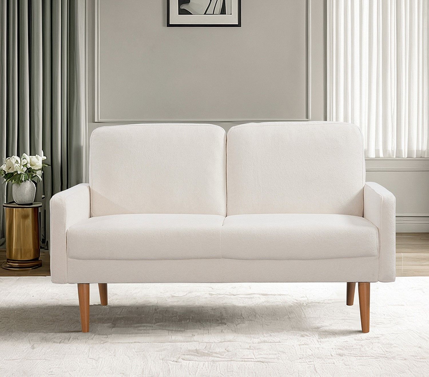 Loveseat Sofa, European Style With Sleek Design, Modern & Vintage Flair, Upholstered 2 Seater Couch - Best Buy Furniture