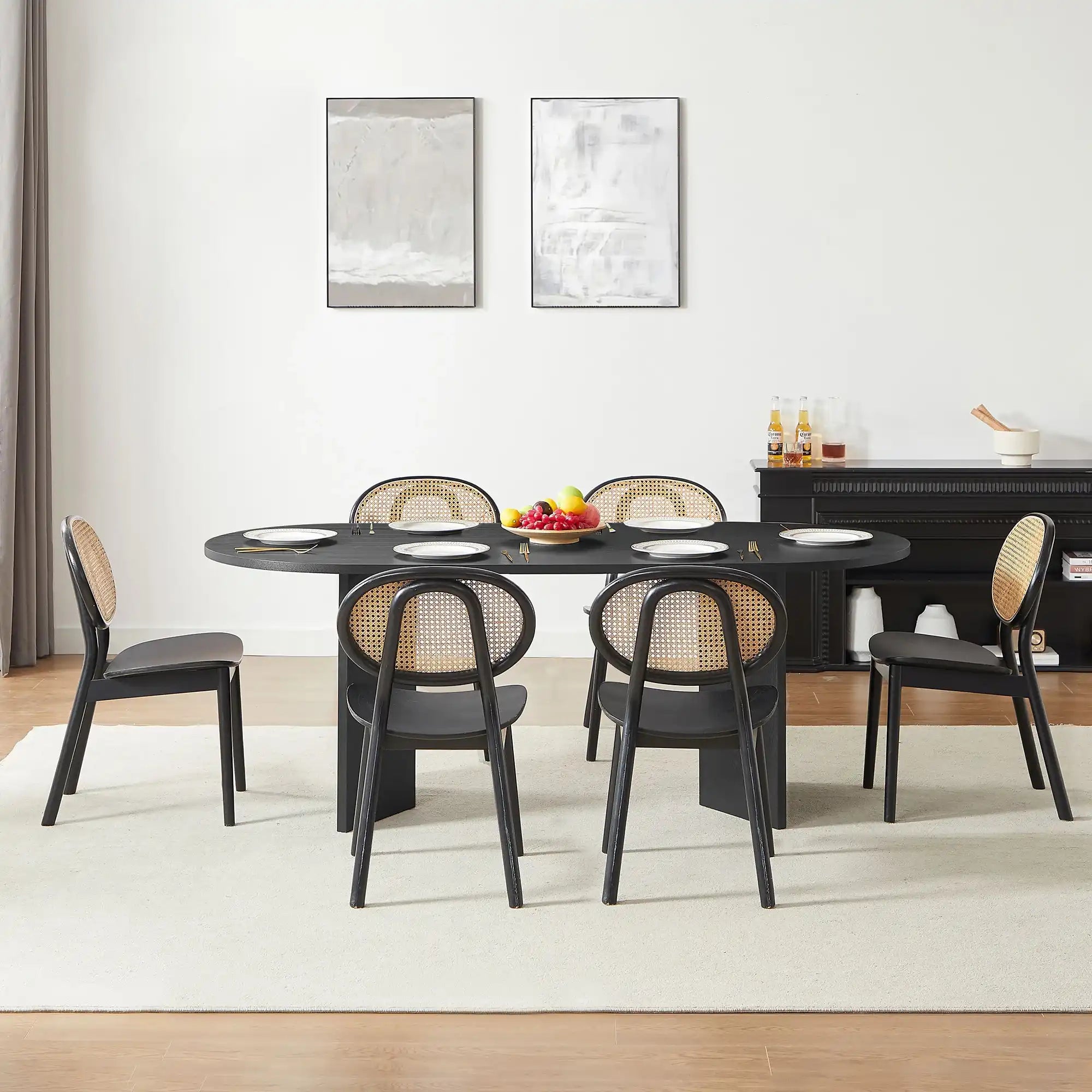 Wood Dining Table Kitchen Table Small Space Dining Table black desk top - Best Buy Furniture