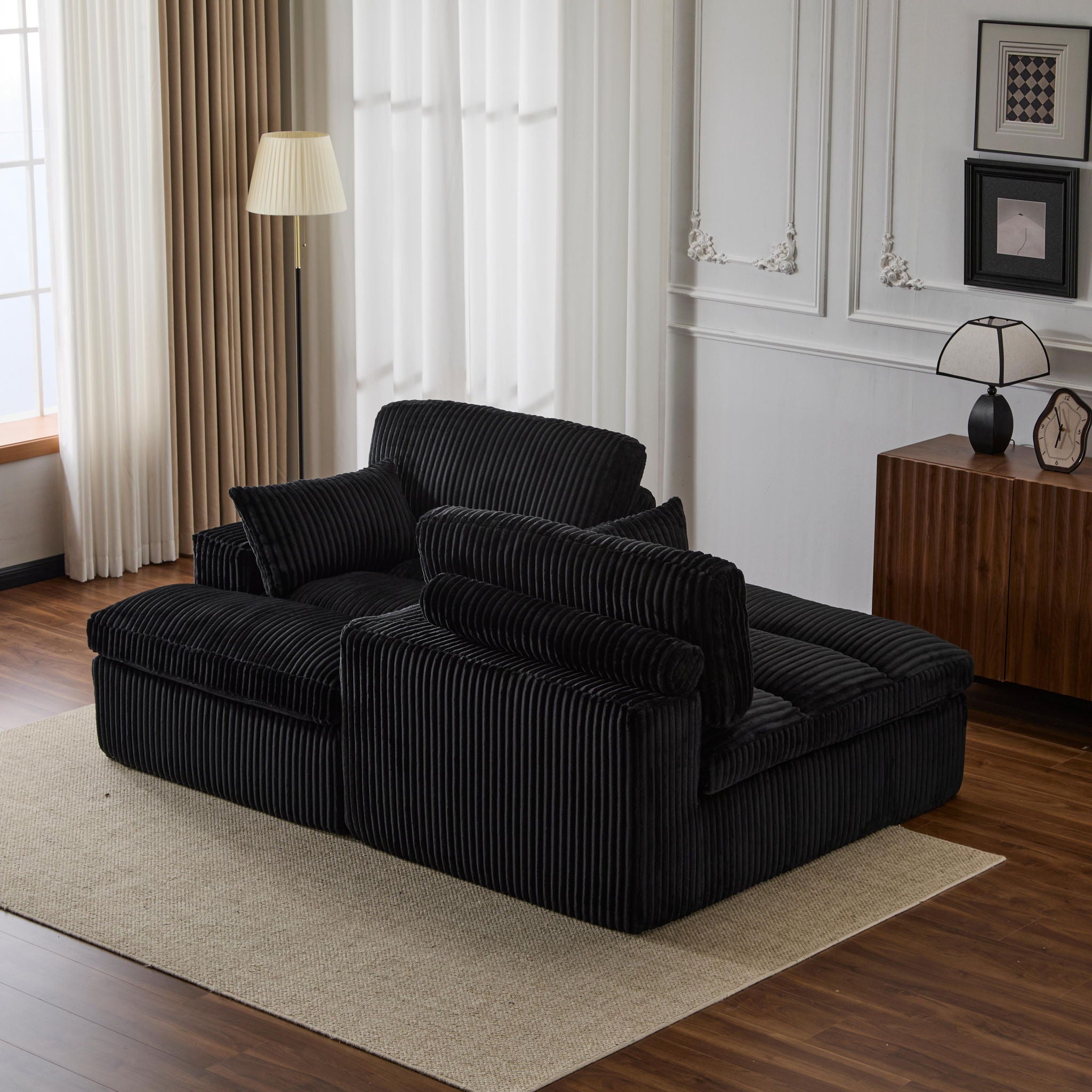 Double Chaise Lounge Chair, Oversized Upholstered Sleeper Cloud Couch - Best Buy Furniture