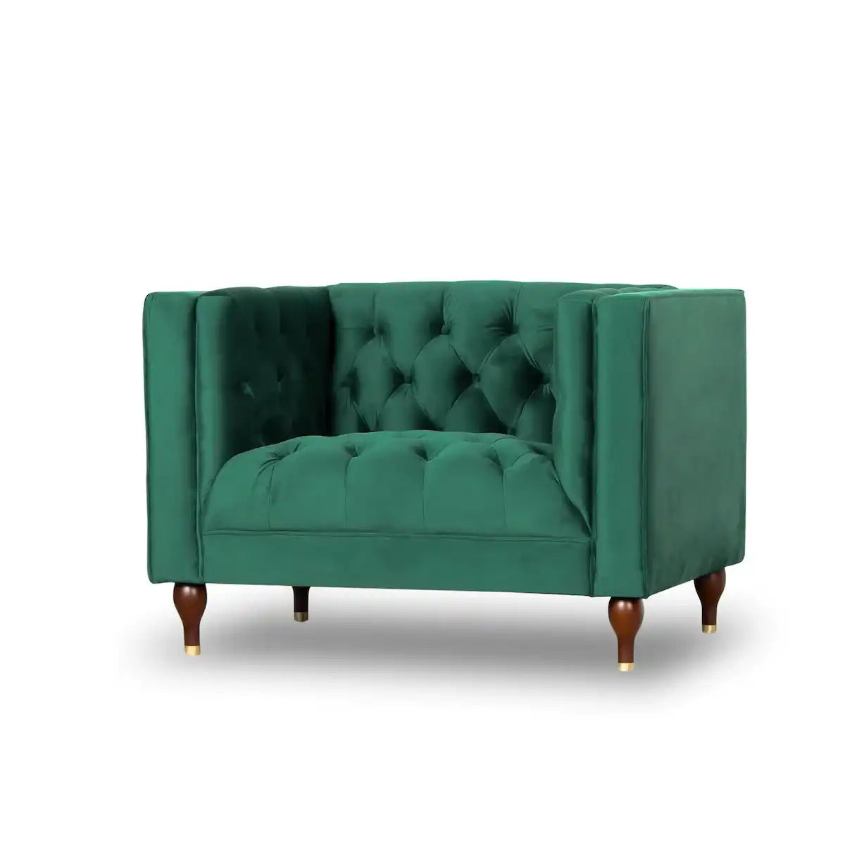 Evelyn - Mid-Century Modern Tufted Back Velvet Lounge Chair - Best Buy Furniture