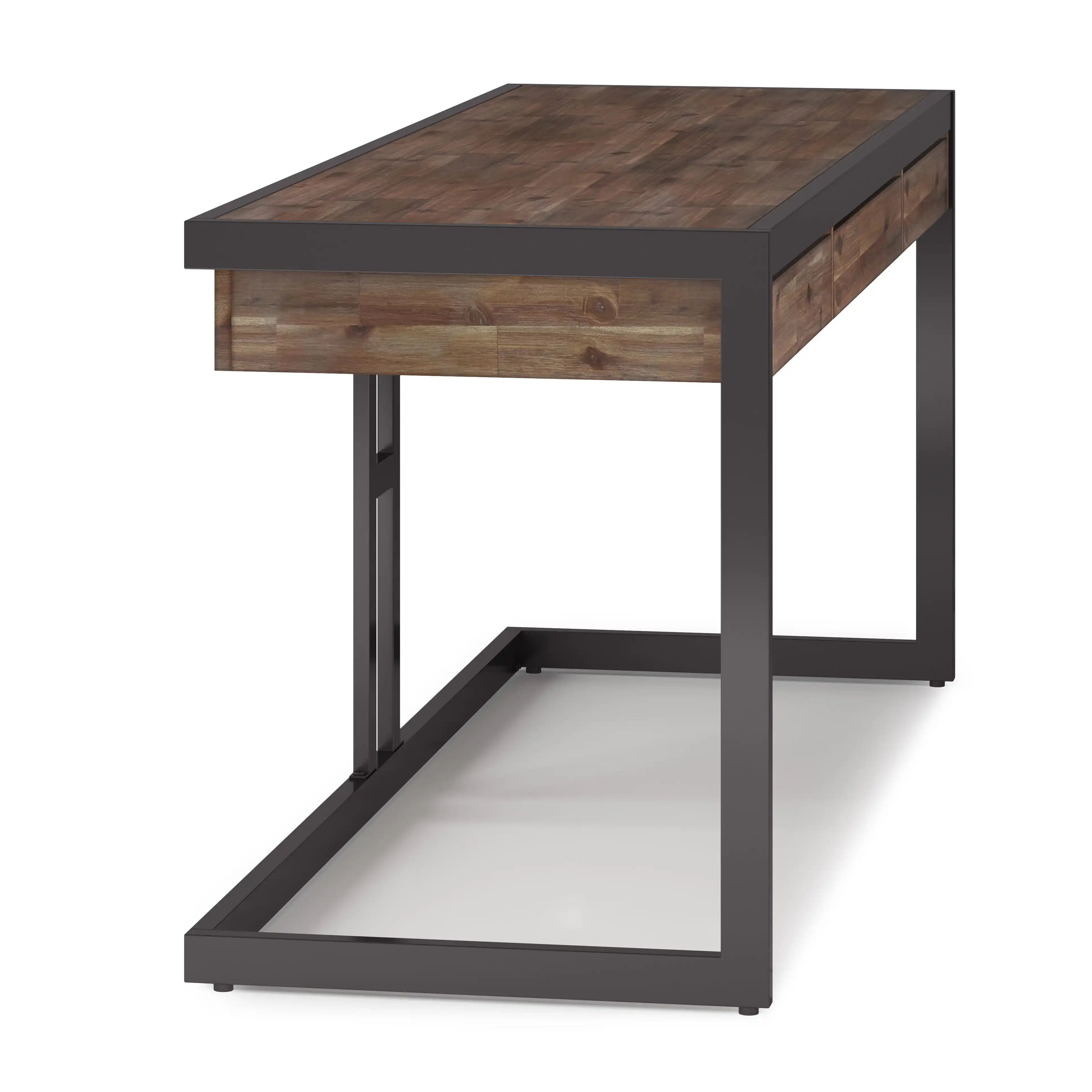 Erina - Large Desk - Rustic Natural Aged Brown - Best Buy Furniture