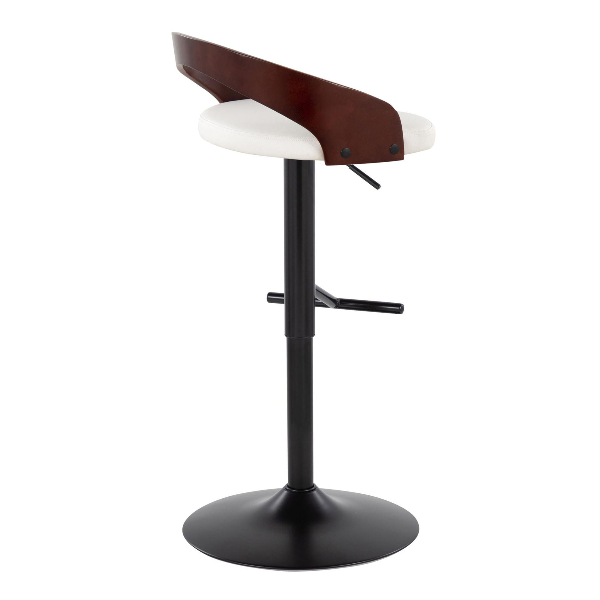 Grotto - Contemporary Adjustable Barstool With Swivel & Straight T Footrest (Set of 2) - Best Buy Furniture