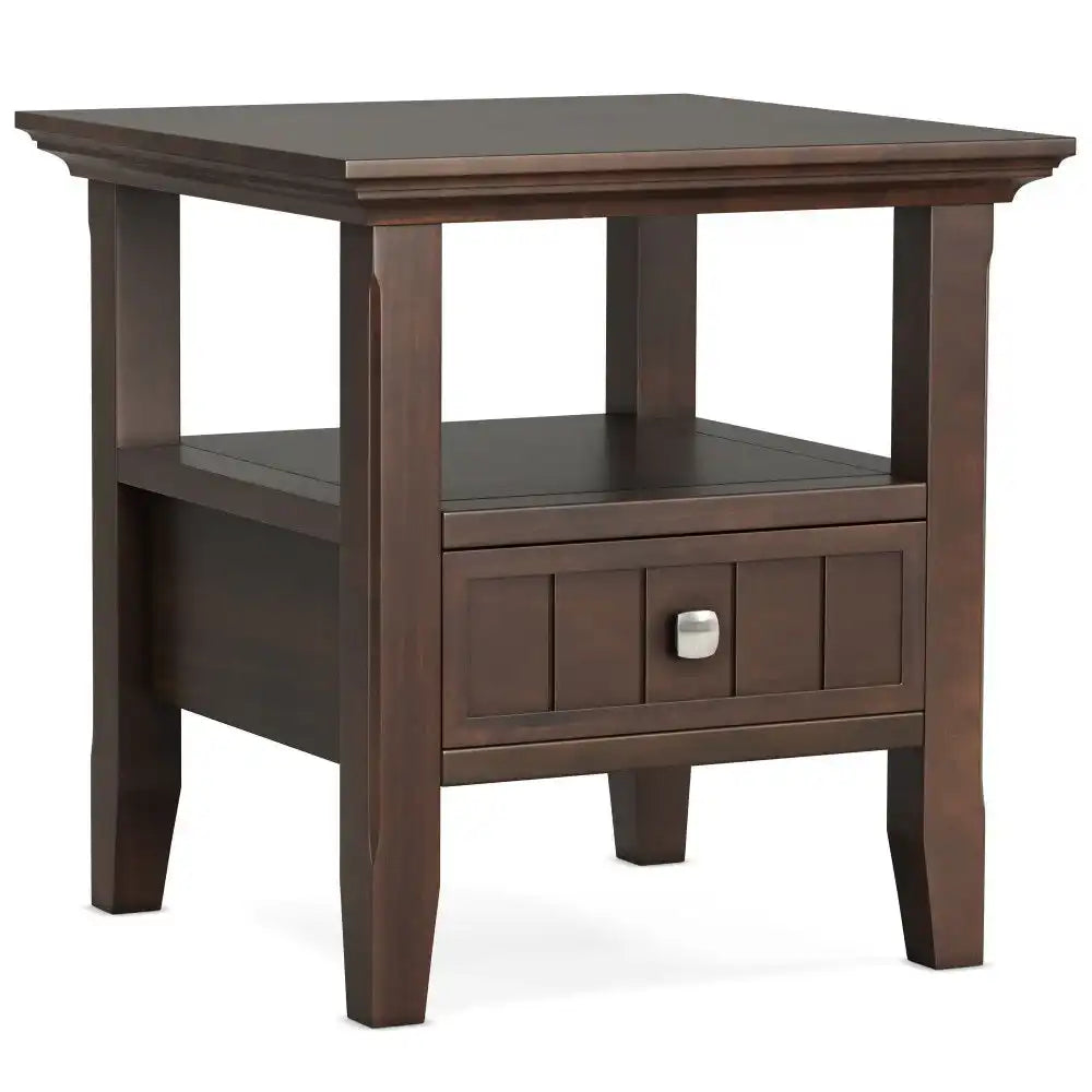 Acadian - End Table With Drawer - Brown - Best Buy Furniture