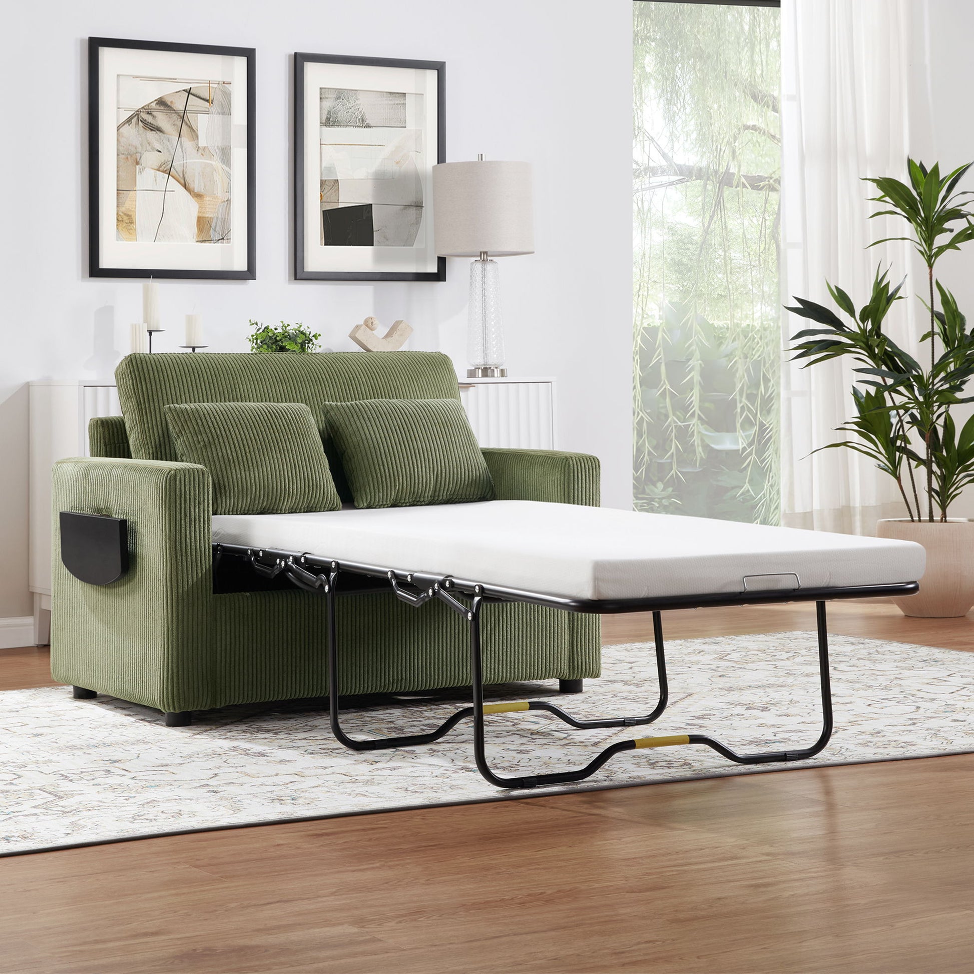 Sleeper Sofa With Foldable Mattress, USB Ports, Side Table & Storage Pocket - Best Buy Furniture