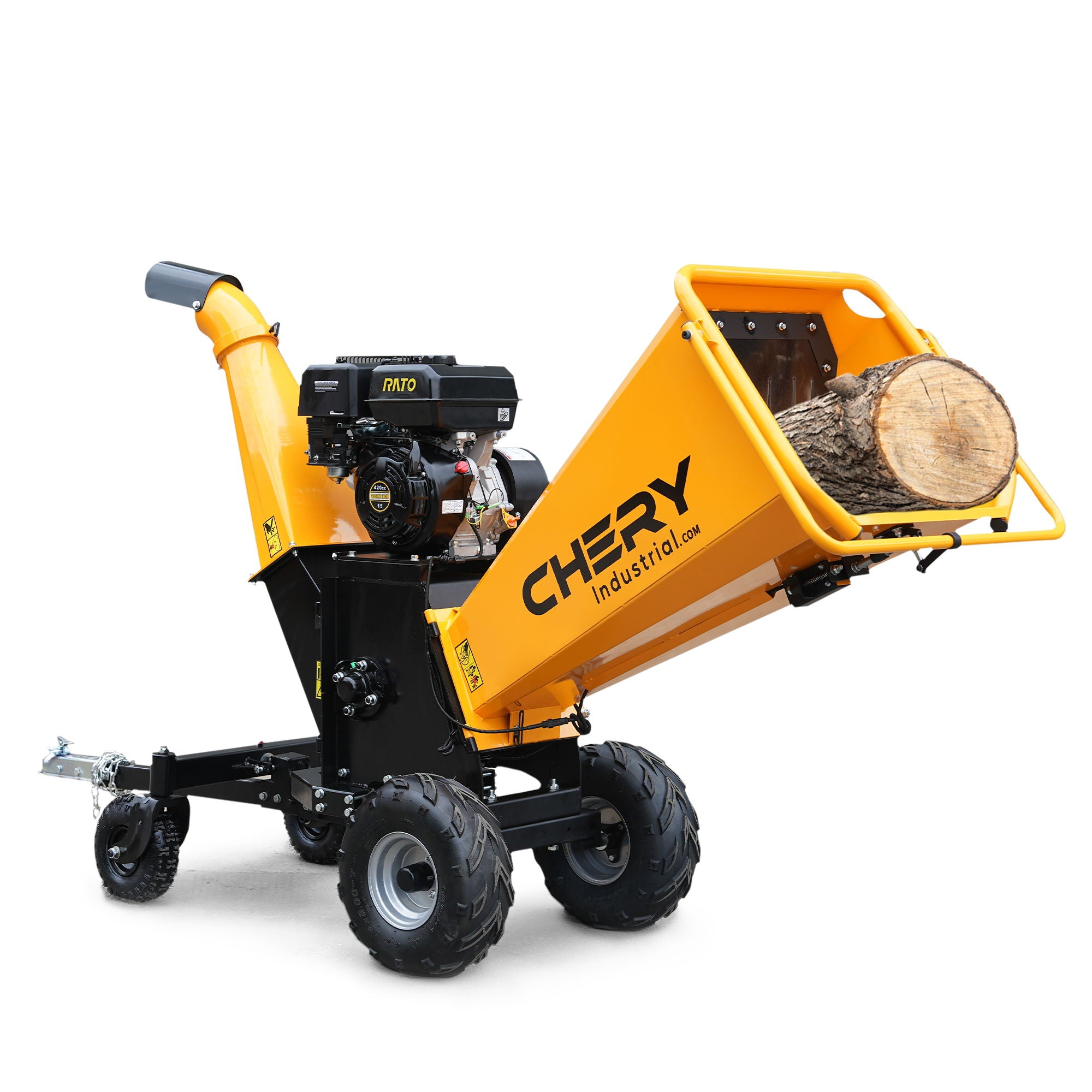 6'' 420Cc 15Hp Pull Start Gas Powered 4 - Wheels Chipper Shredder Mulcher With Towbar / Stop Bar - Yellow - Best Buy Furniture