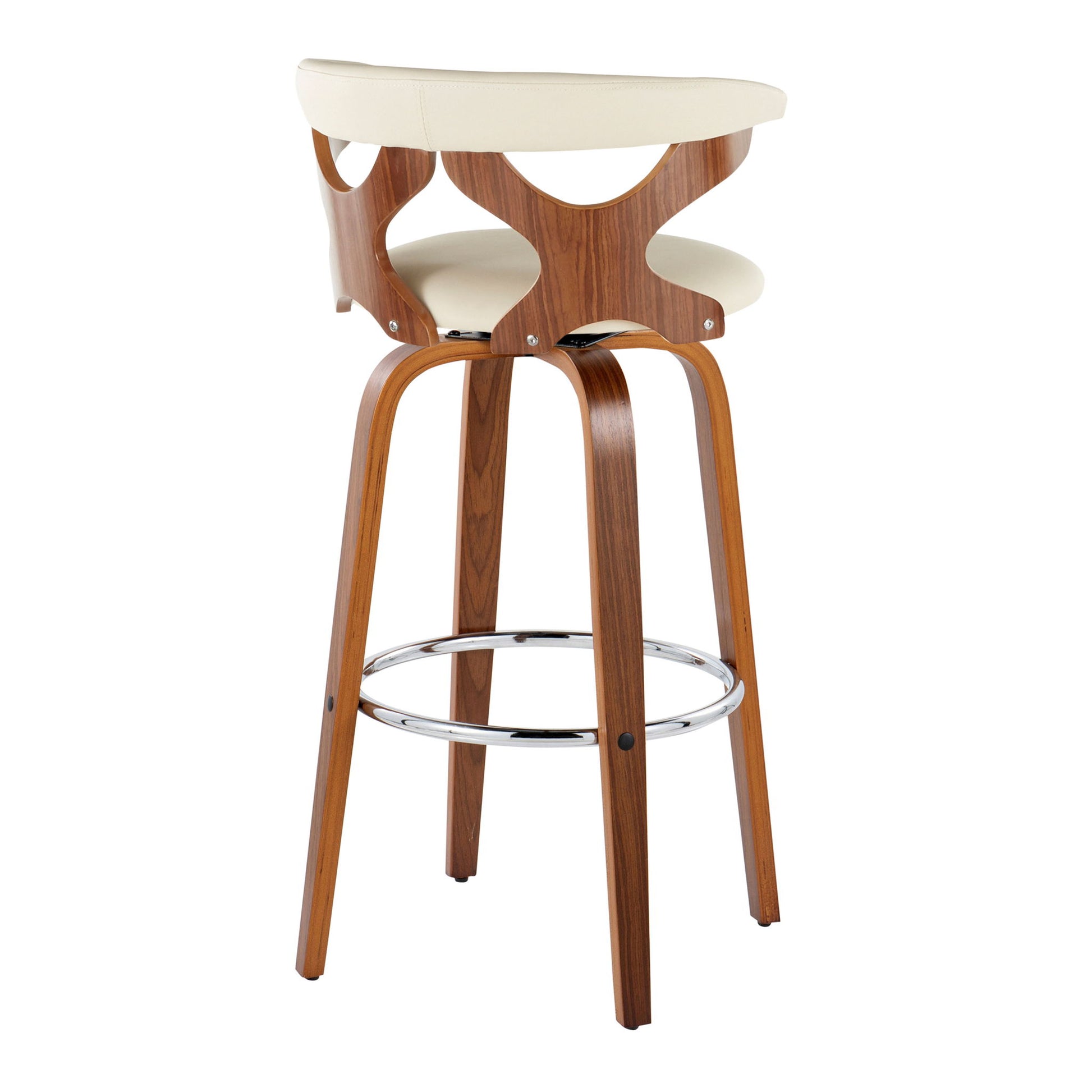 Gardenia - Mid Century Modern Fixed Height Barstool With Swivel With Round Footrest (Set of 2) - Best Buy Furniture