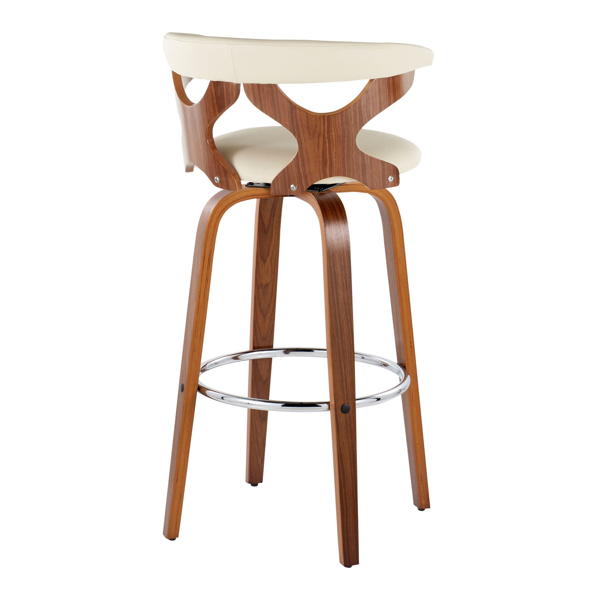 Gardenia - Mid Century Modern Fixed Height Barstool With Swivel With Round Footrest (Set of 2) - Best Buy Furniture