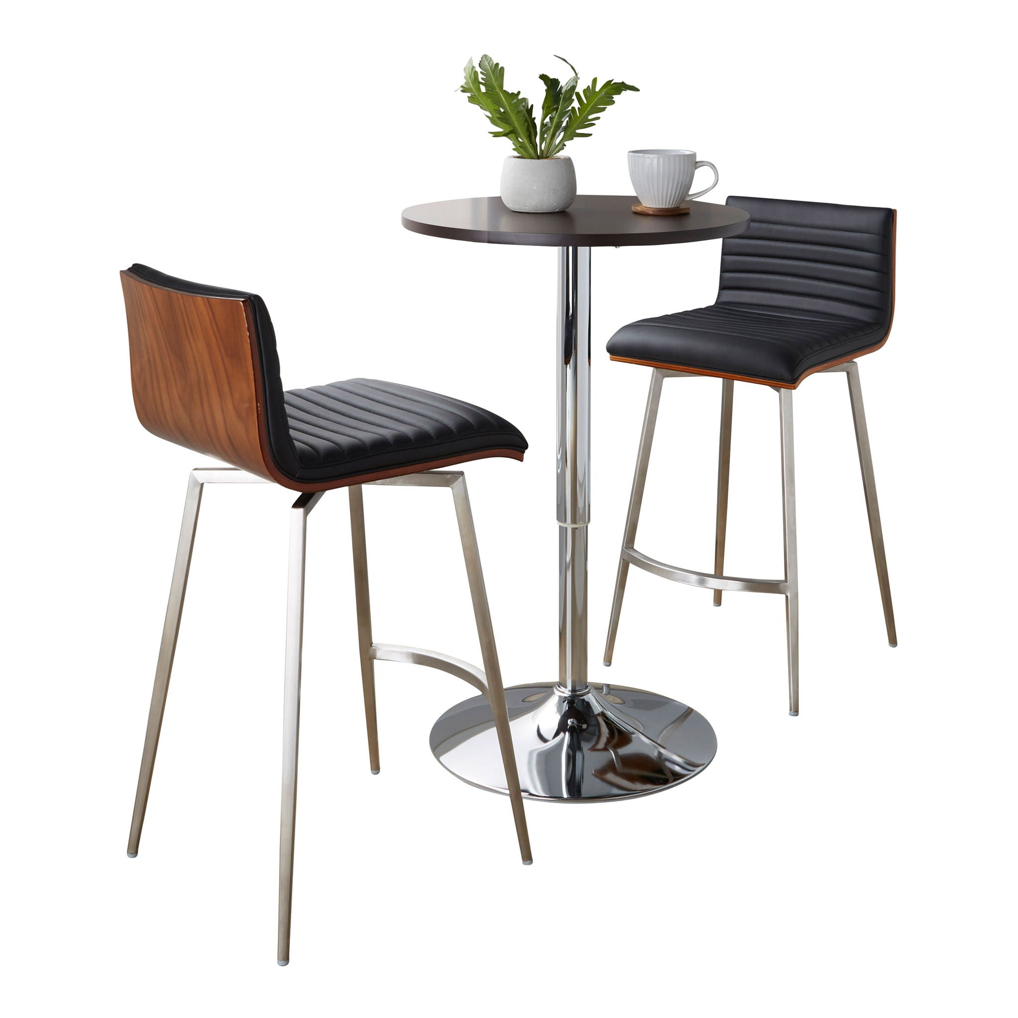 Mason - 3 Piece Swivel Mid Century Modern Counter Height Dining Set With Adjustable Table - Best Buy Furniture