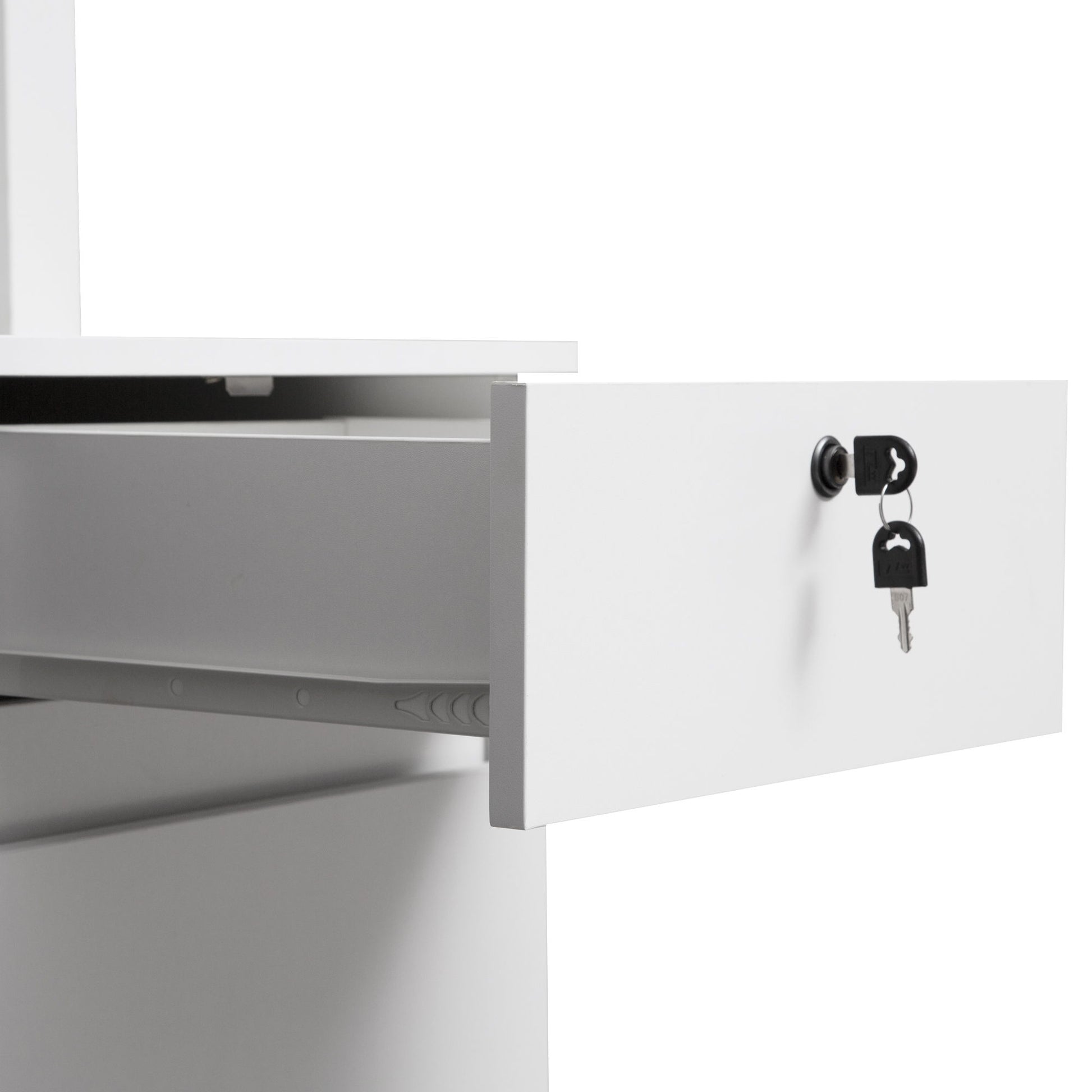 Computer Desk With Hutch & Bookshelf, Wood Executive Desk Teens Student Desk Writing Laptop Home Office Desk With Drawers, 3 Ac Outlets And 2 USB Charging Ports, Study Laptop Table For Home - White - Best Buy Furniture