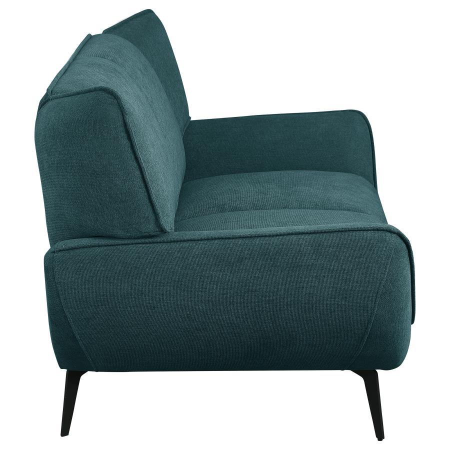 Acton - Upholstered Flared Arm Loveseat - Teal Blue - Best Buy Furniture