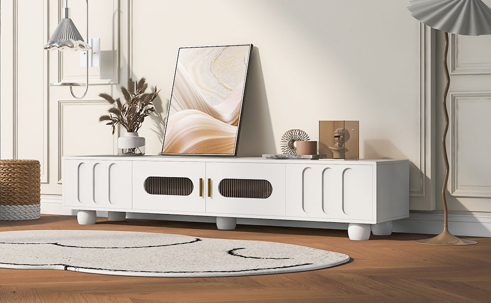 Modern TV Stand For TVs Up To 80", 2 Drawers And Cabinet - Best Buy Furniture