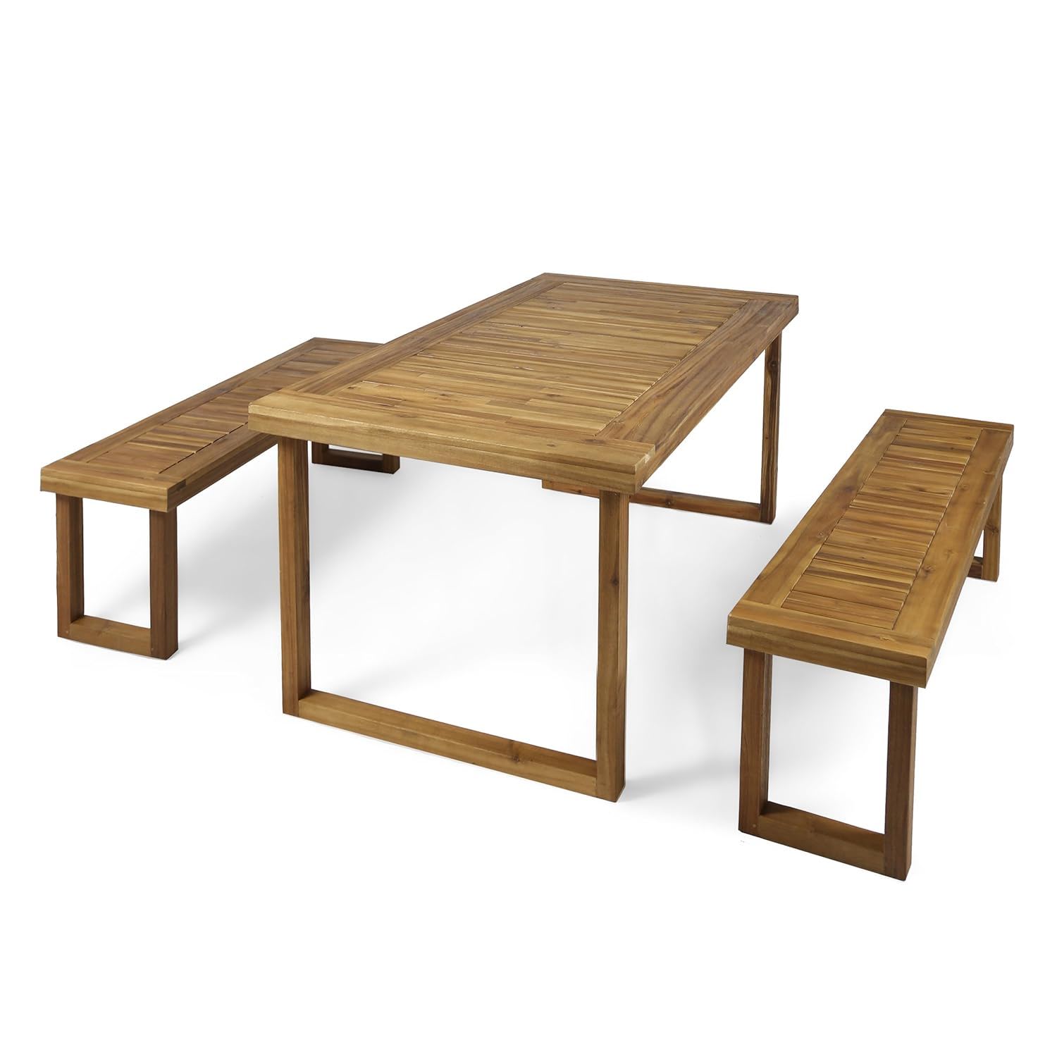 Outdoor Dining Set - Sandblast Natural Finish - Best Buy Furniture