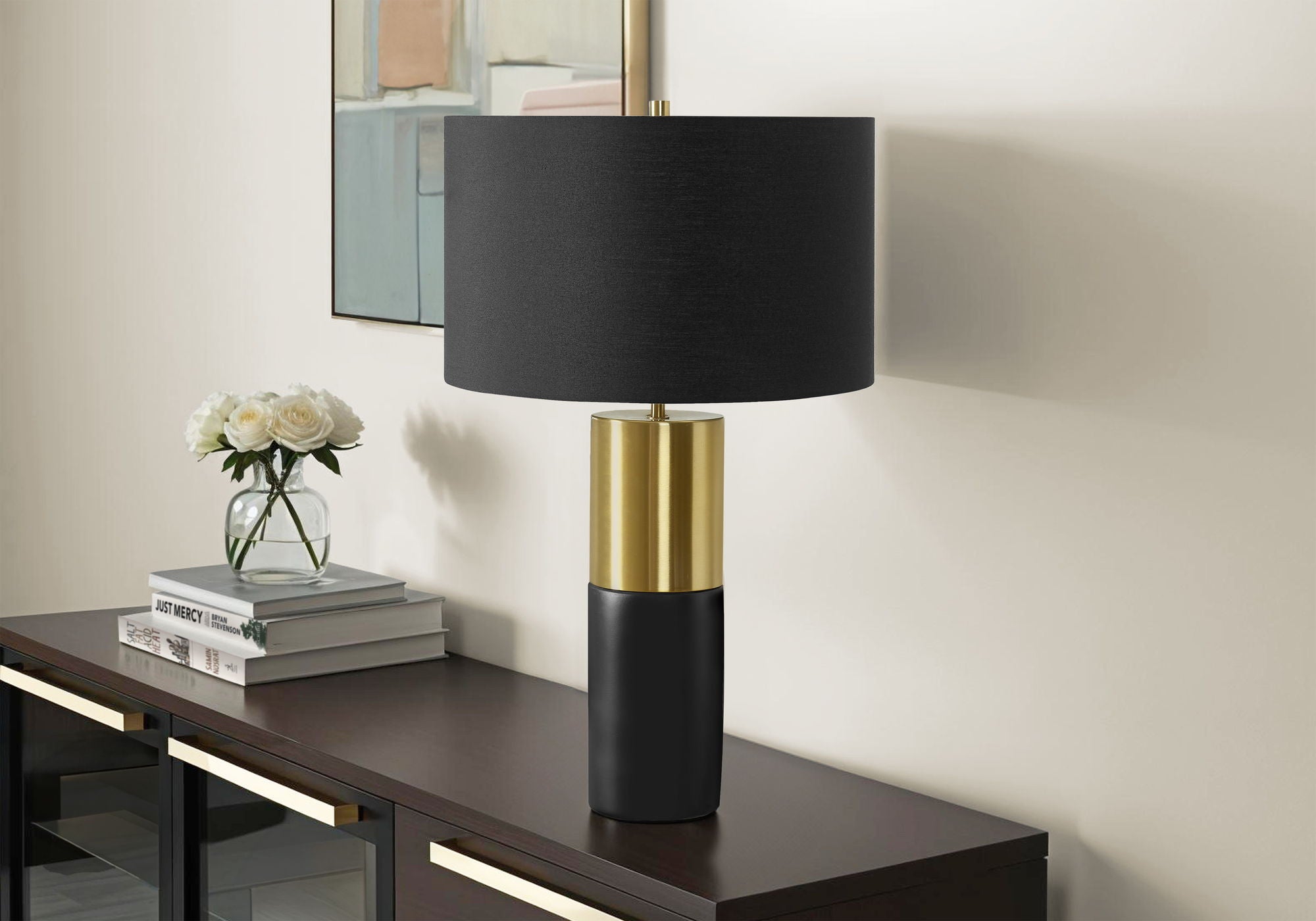 Lighting, Table Lamp, Concrete, Contemporary - Black / Gold - Best Buy Furniture