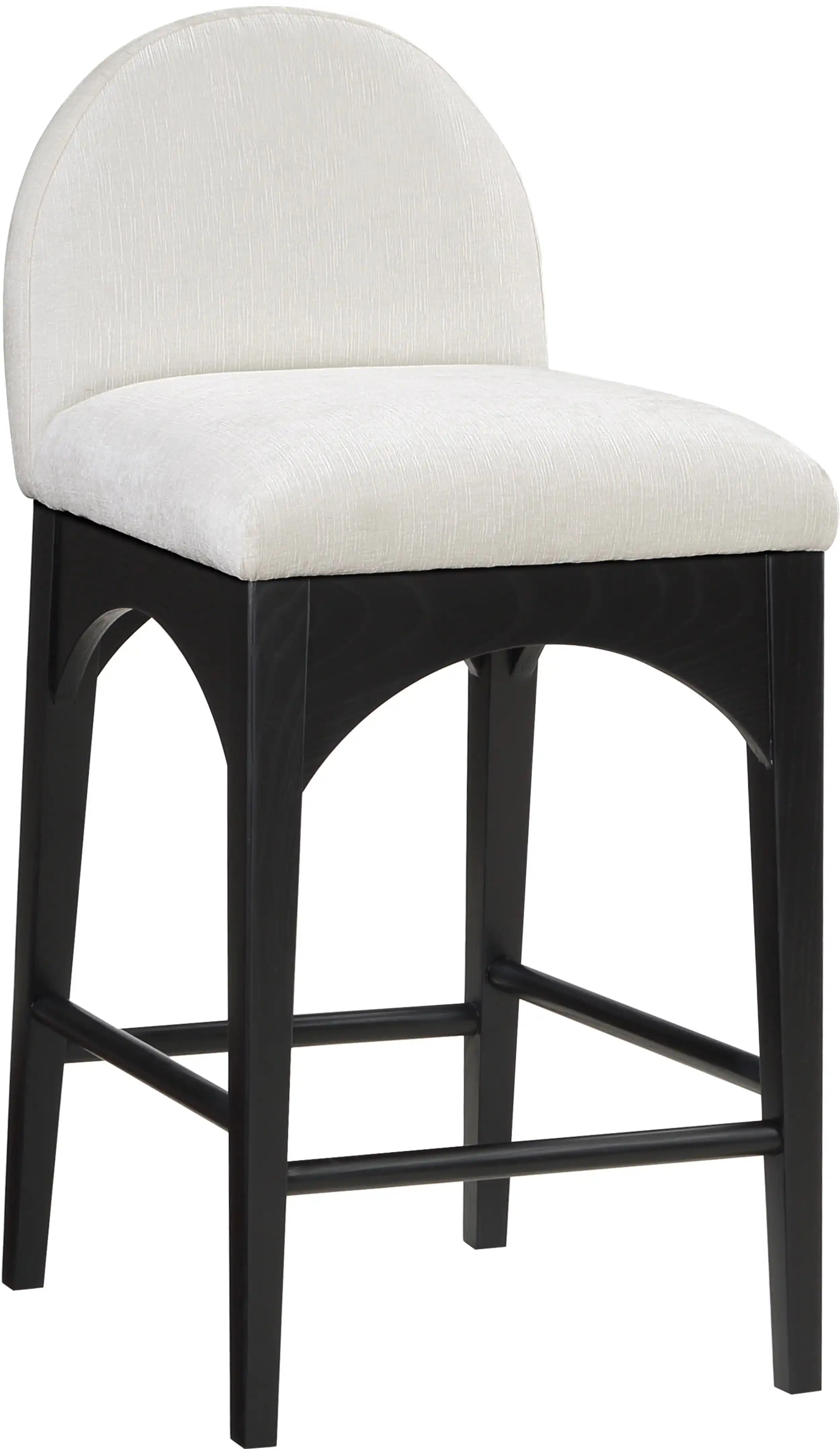 Waldorf - Chenille Stool With Black Legs - Best Buy Furniture