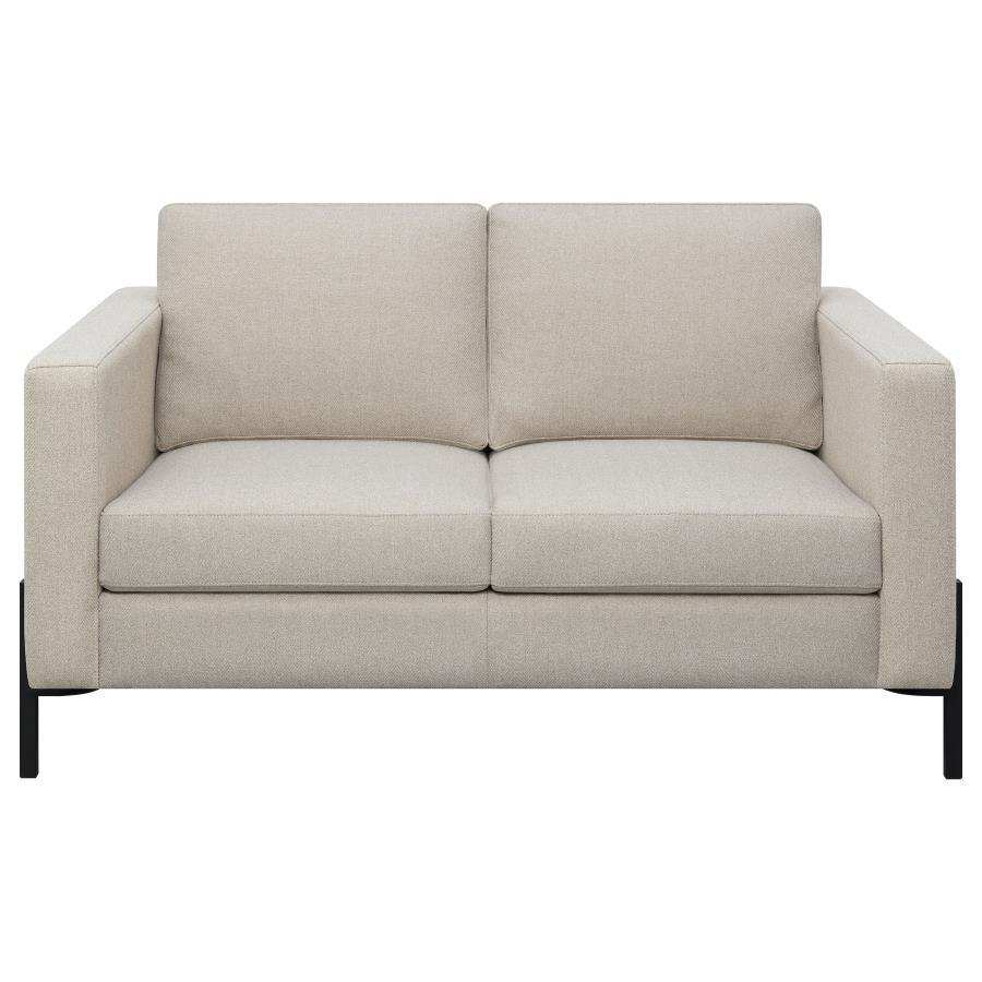 Tilly - Upholstered Track Arm Loveseat - Oatmeal - Best Buy Furniture