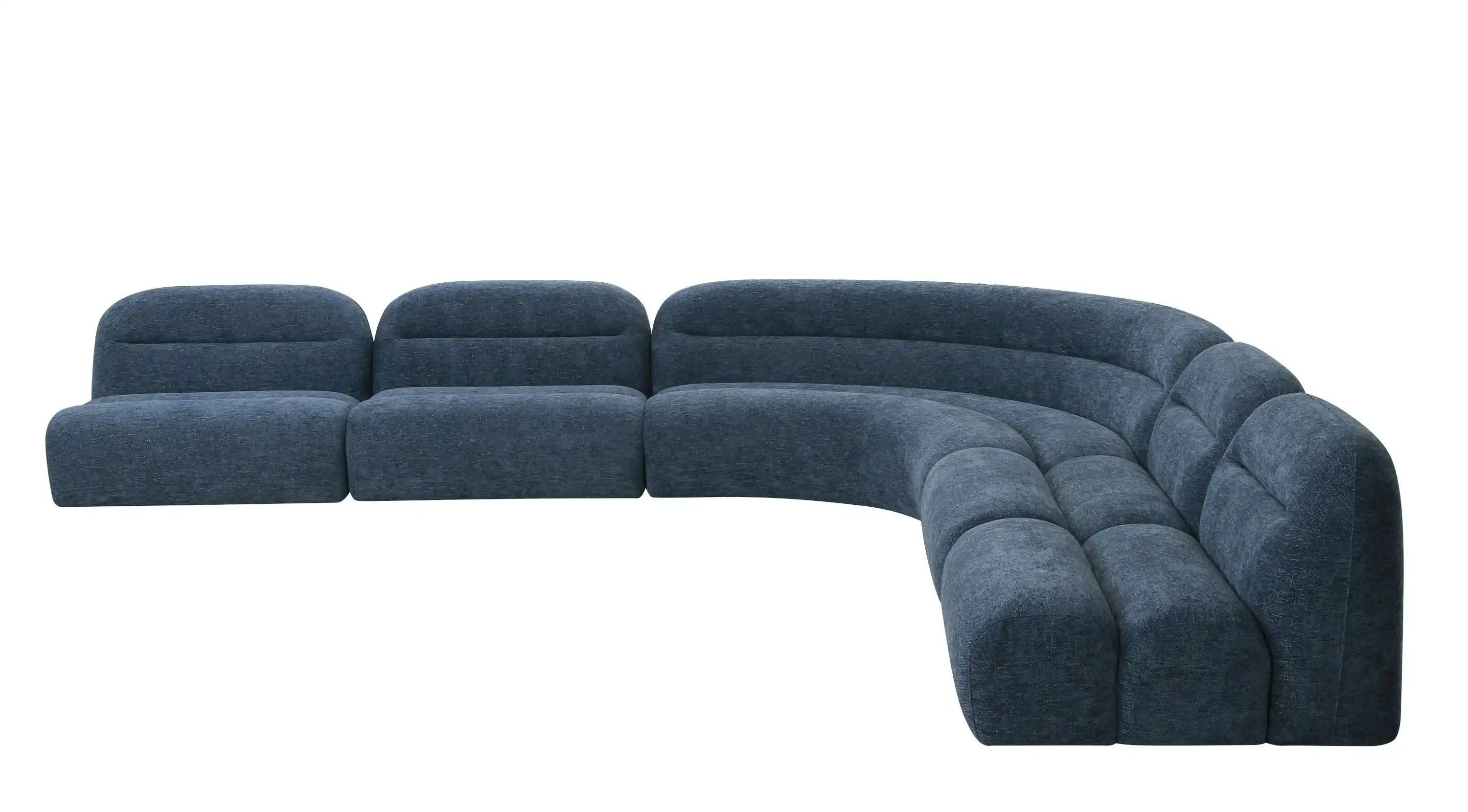Divani Casa Forman – Modern Blue Fabric Modular Sectional Sofa - Best Buy Furniture