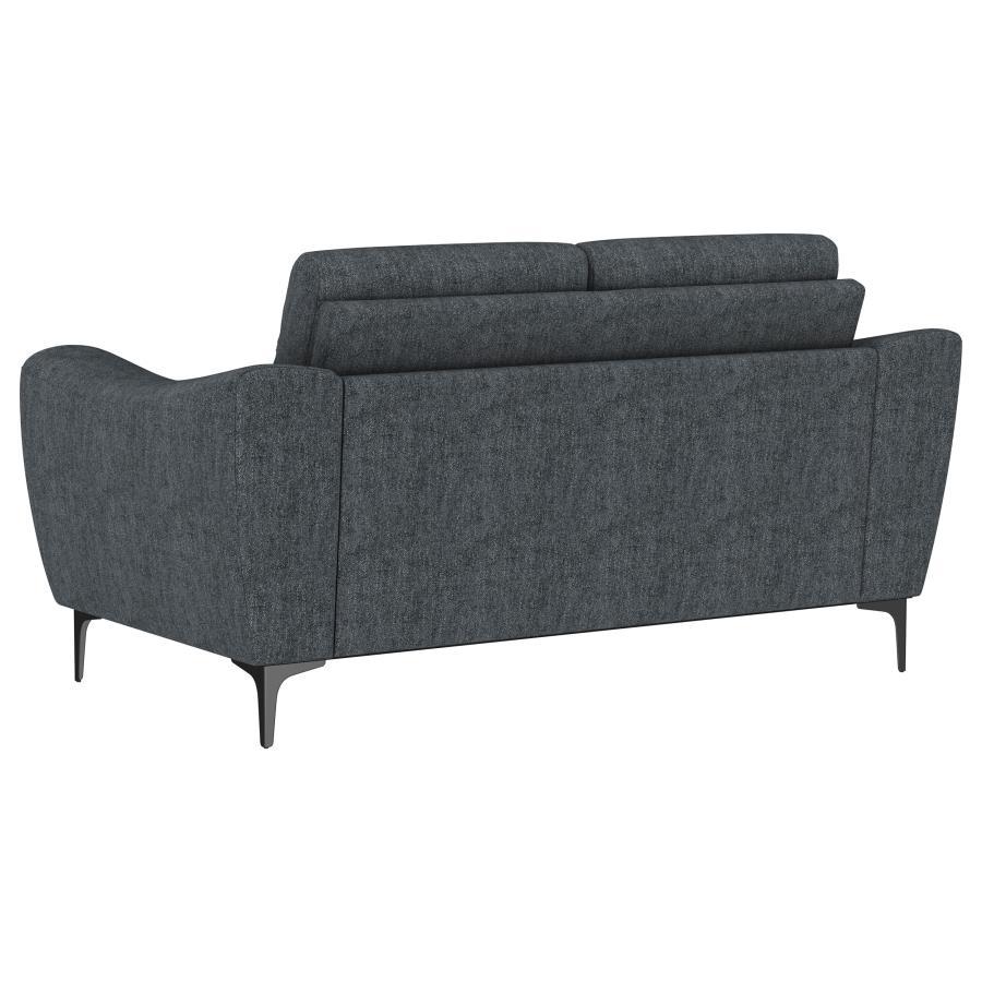 Nolan - Upholstered Sloped Track Arm Loveseat - Charcoal - Best Buy Furniture