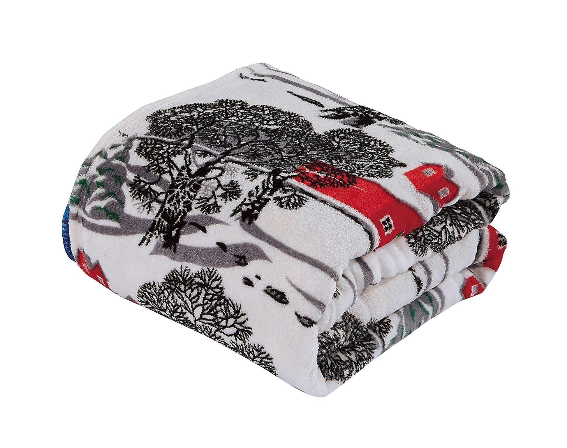 Decor&More Festive Holiday Microplush Throw Blanket (50" x 60") - Forest Friends - Best Buy Furniture