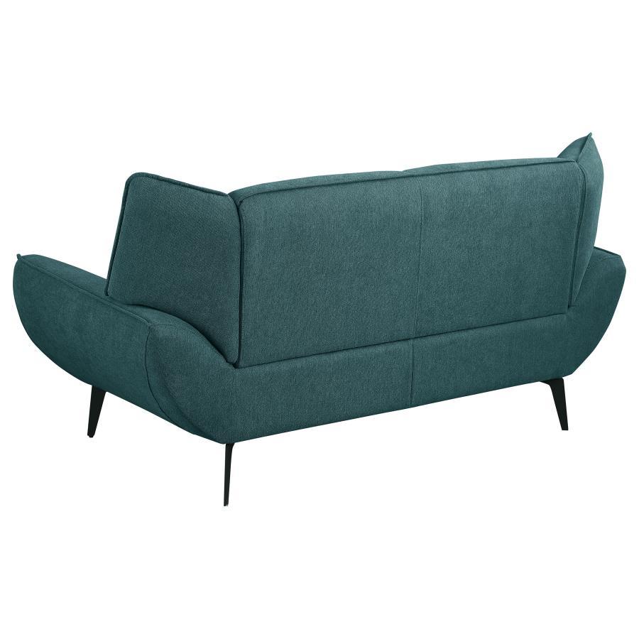 Acton - Upholstered Flared Arm Loveseat - Teal Blue - Best Buy Furniture