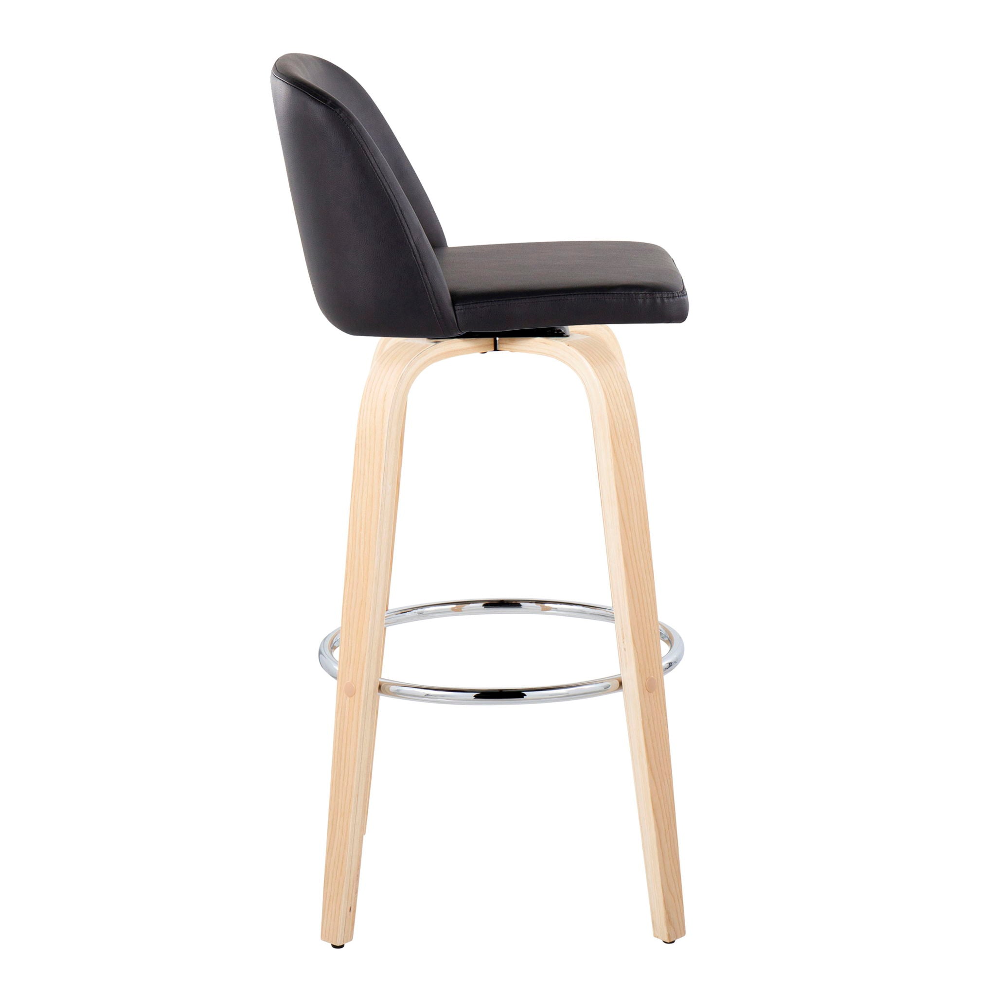 Toriano - Contemporary Fixed Height Barstool & Swivel With Round Footrest (Set of 2) - Best Buy Furniture