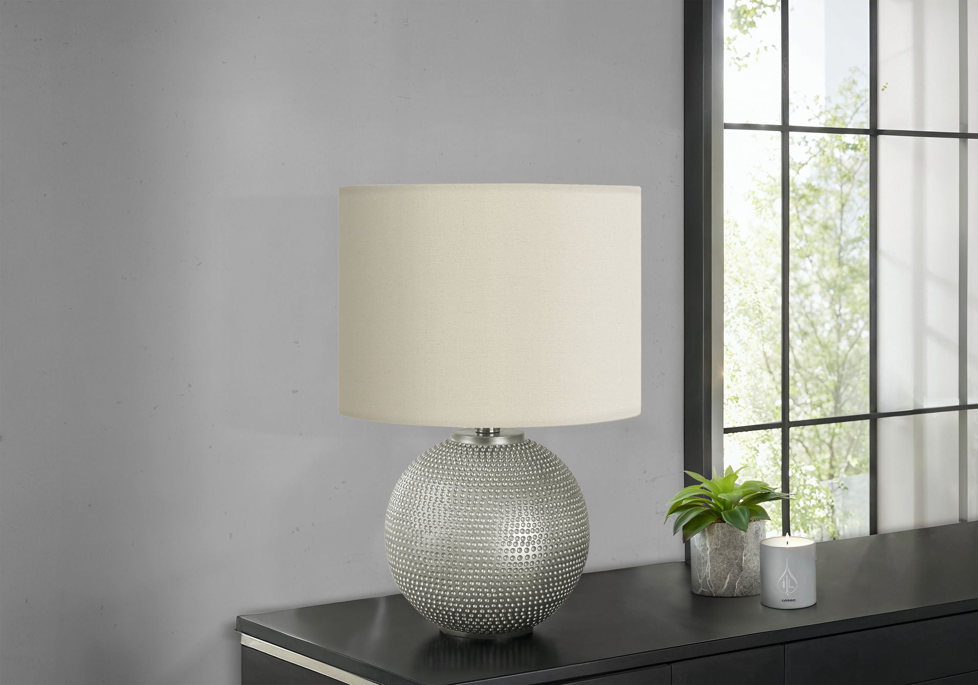 Lighting, Table Lamp, Modern - Gray / Cream - Best Buy Furniture
