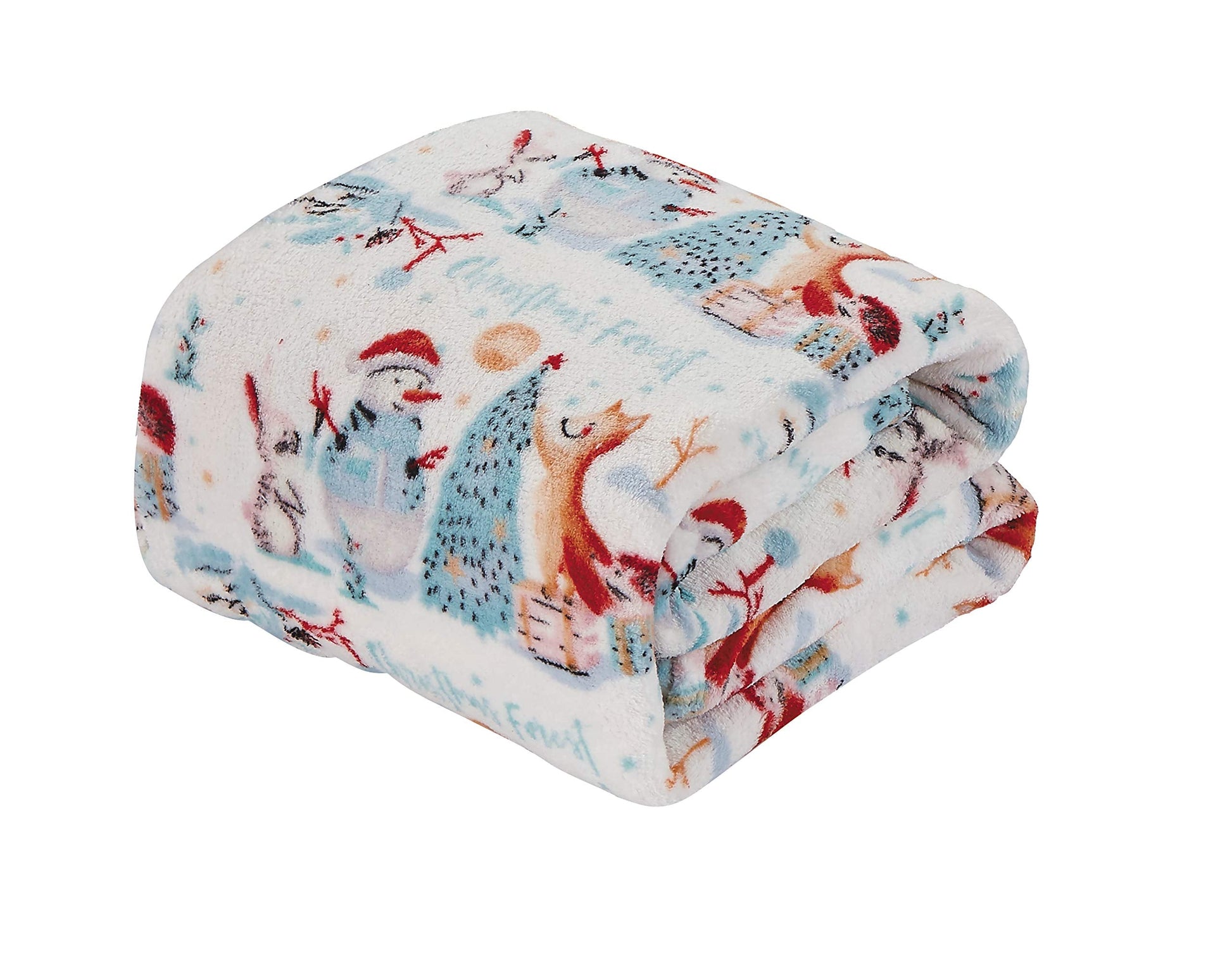 Decor&More Festive Holiday Microplush Throw Blanket (50" x 60") - Forest Friends - Best Buy Furniture