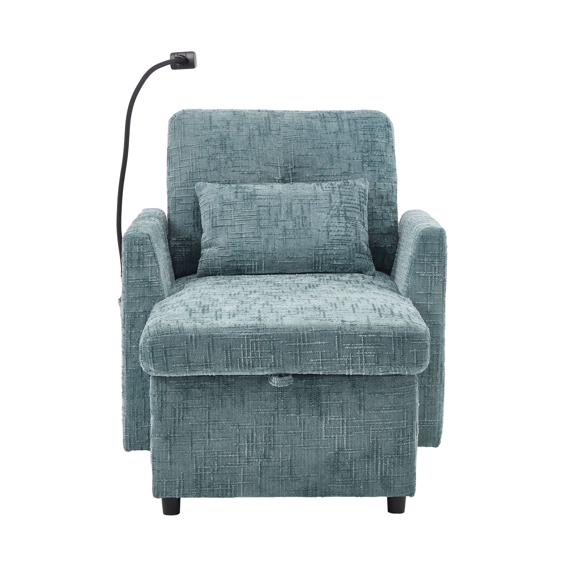 Multifunctional Chenille Recliner Sofa With Storage And Phone Bracket - Best Buy Furniture