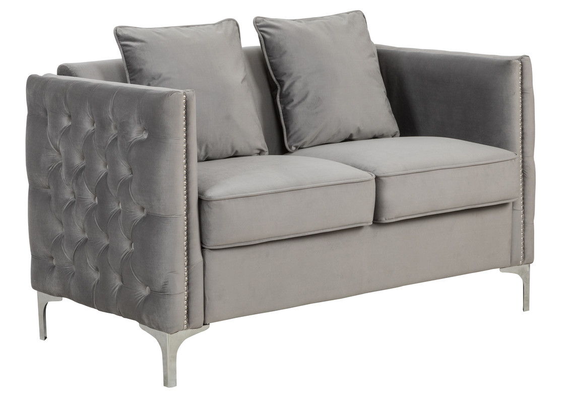 Bayberry - Velvet Loveseat With 2 Pillows - Best Buy Furniture