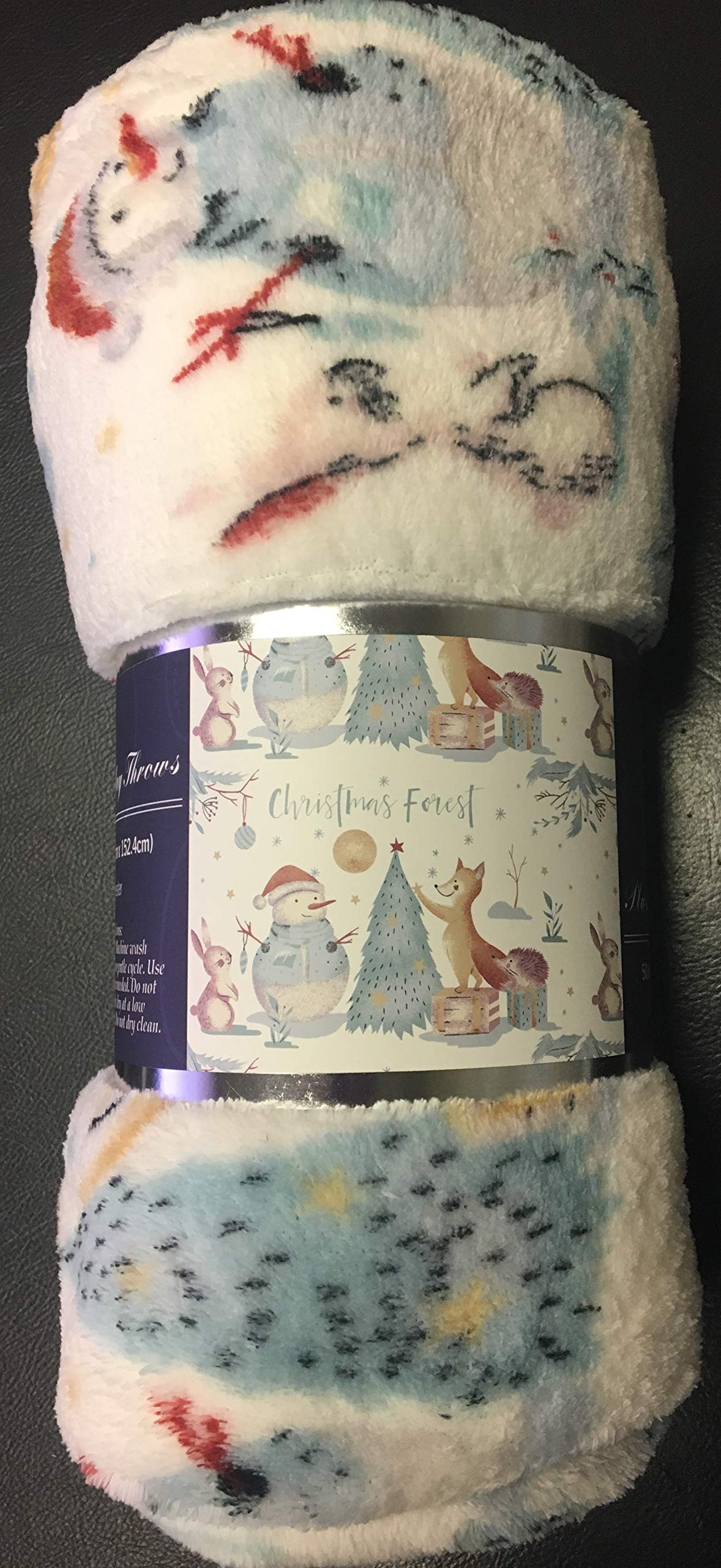 Decor&More Festive Holiday Microplush Throw Blanket (50" x 60") - Forest Friends - Best Buy Furniture