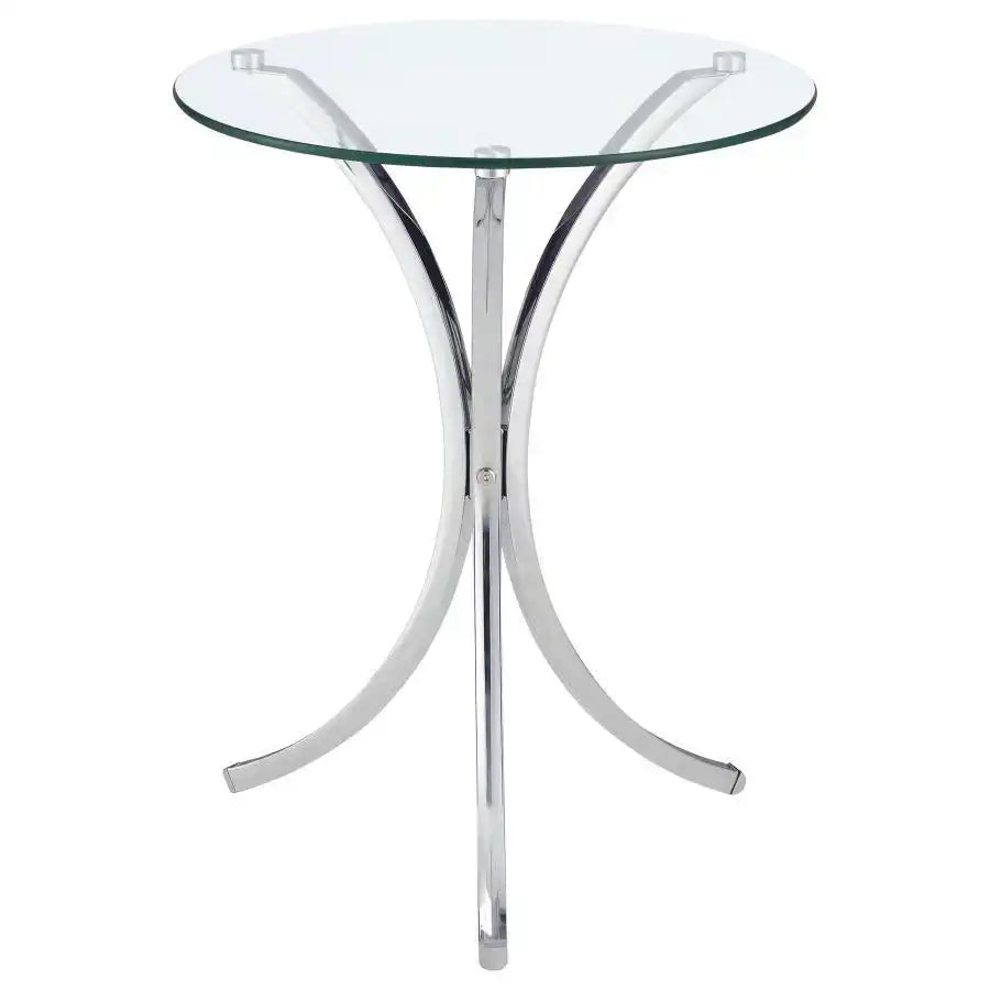 Eloise - Round Glass Top Accent Side Table - Chrome - Best Buy Furniture