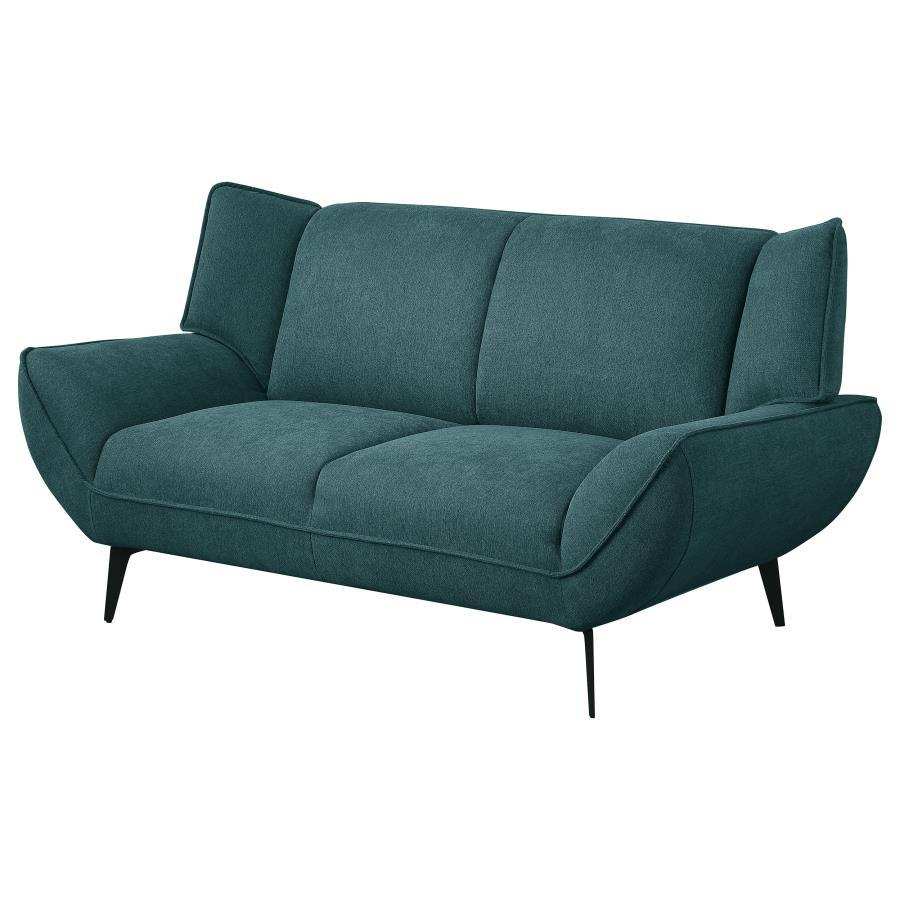 Acton - Upholstered Flared Arm Loveseat - Teal Blue - Best Buy Furniture