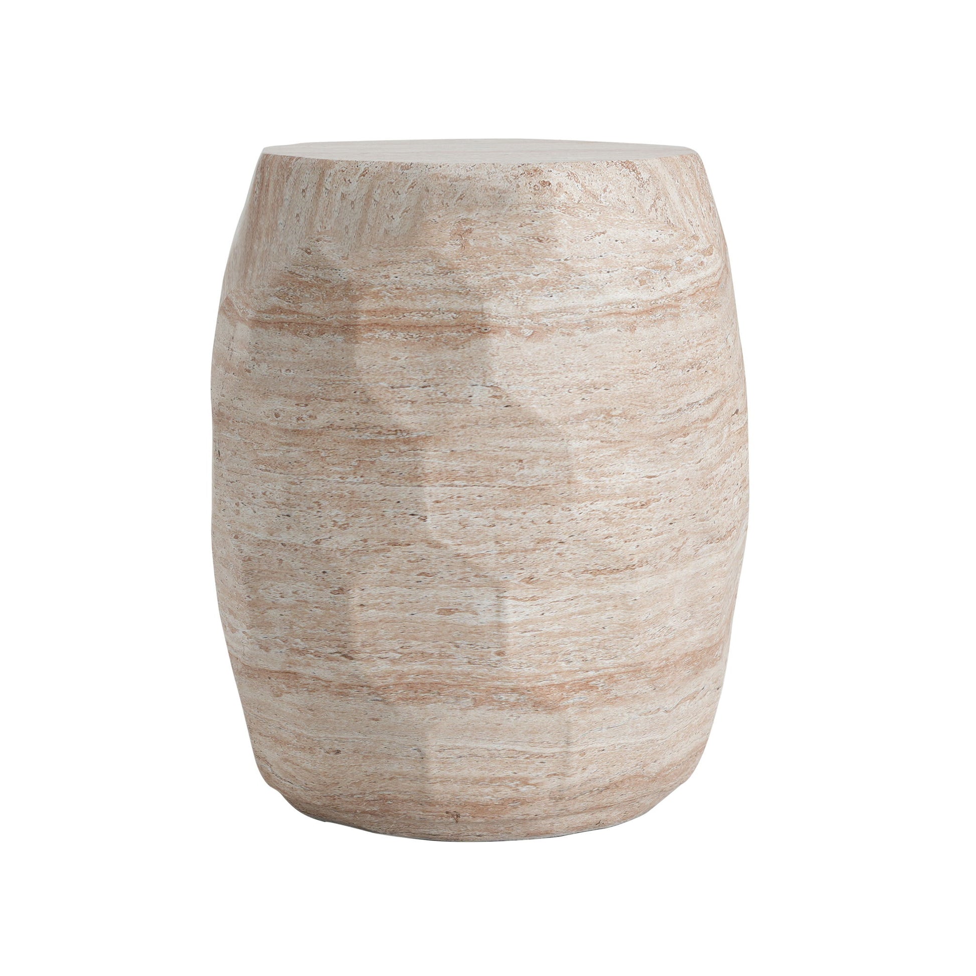 Travertine Lightweight Concrete Side Table For Indoor / Outdoor Use - Beige - Best Buy Furniture