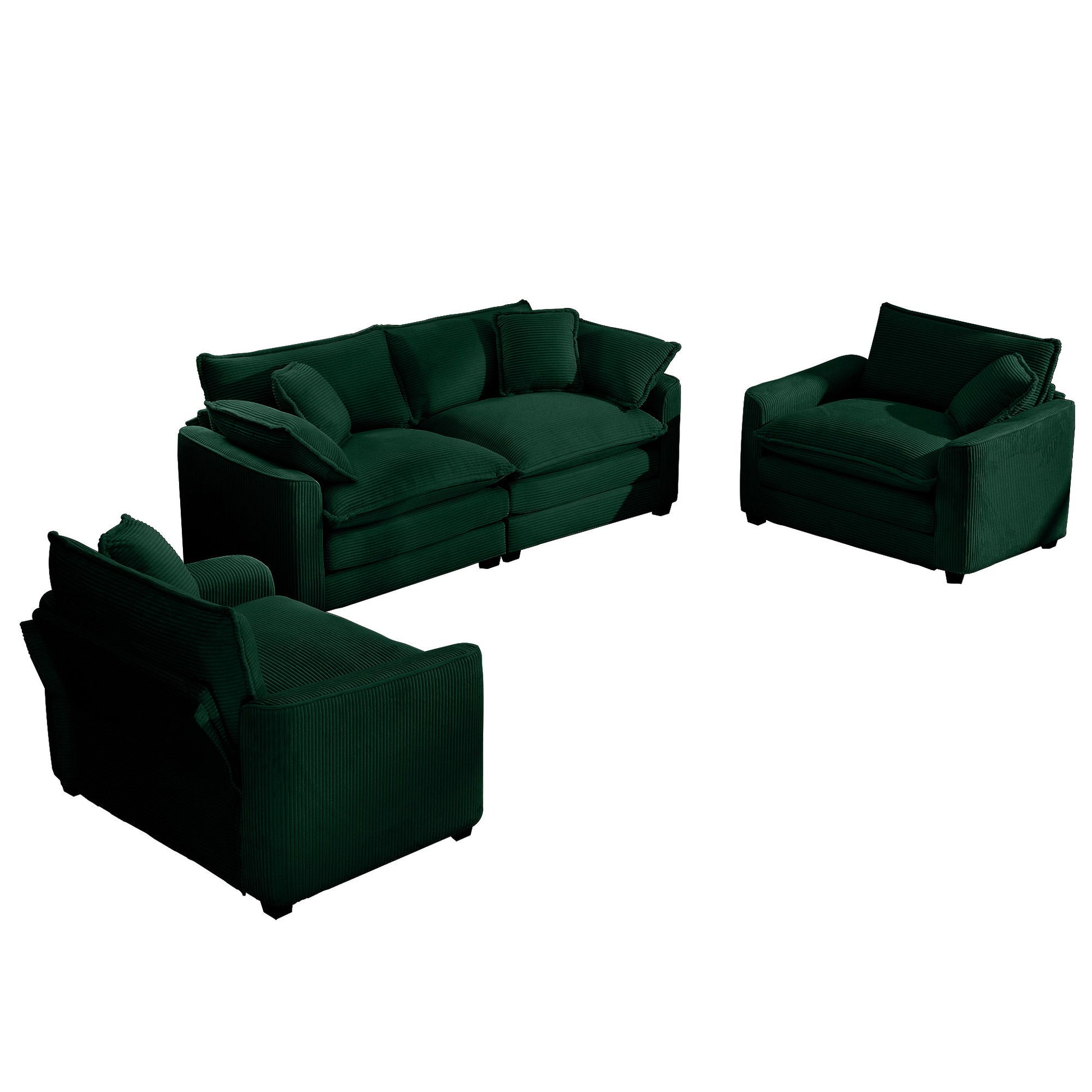 Elegant Corduroy Oversized Sectional Sofa Set With Deep Seats And Flexible Layout - Best Buy Furniture