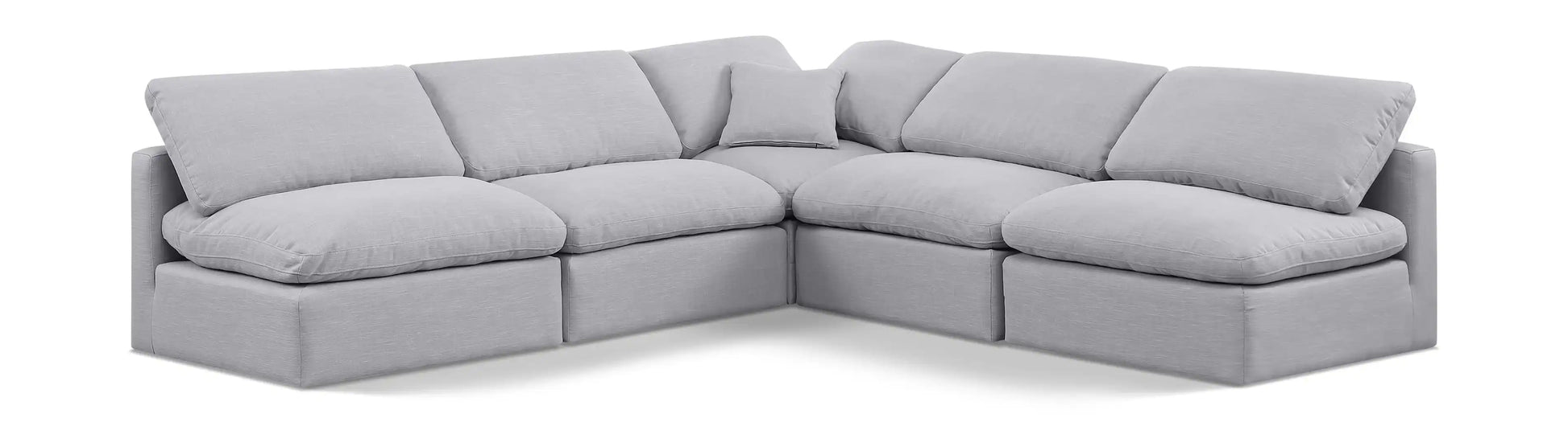 Indulge - Linen 5 Piece Modular Corner Armless Sectional - Best Buy Furniture